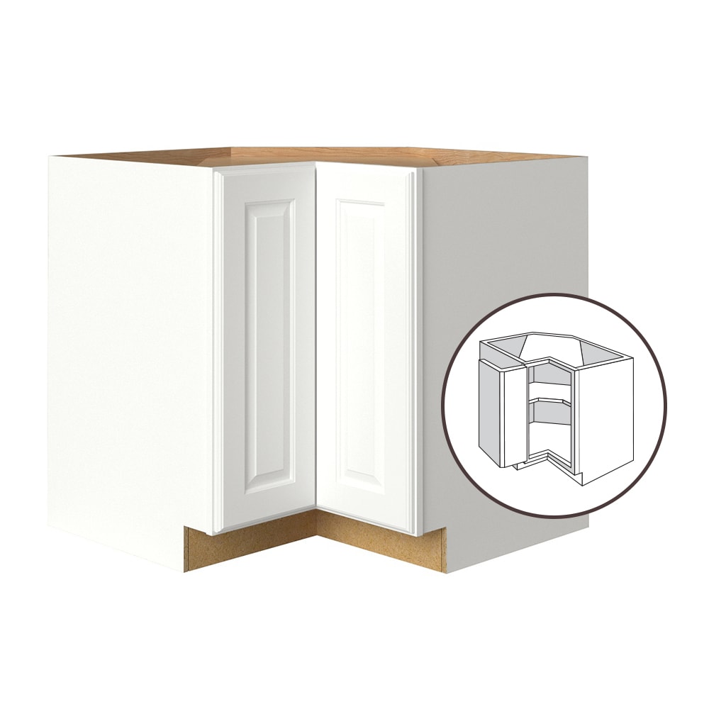 allen + roth 24366TS Tilson 36-in W x 34.5-in H x 24-in D Linen Diagonal Corner base Fully assembled Cabinet ( Raised panel Square )
