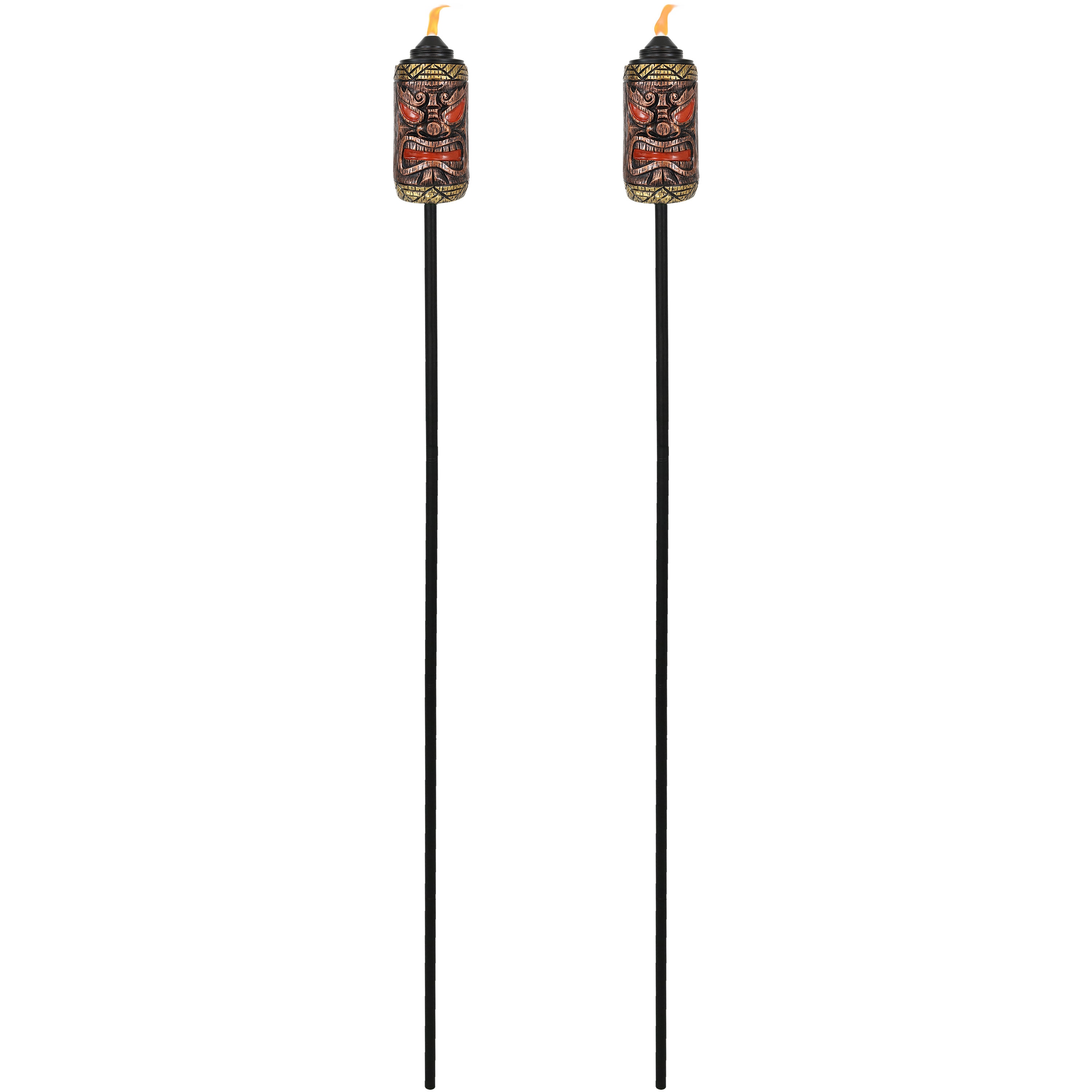 Sunnydaze Decor 2-Pack 2-in Brown Resin Citronella Garden Torch in the ...