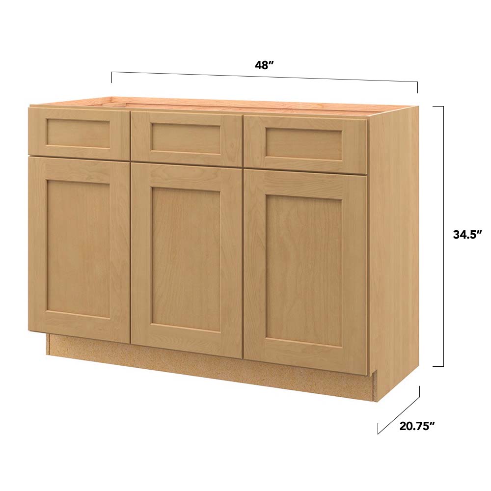 allen + roth Innsbrook 48-in Rye Bathroom Vanity Base Cabinet without ...