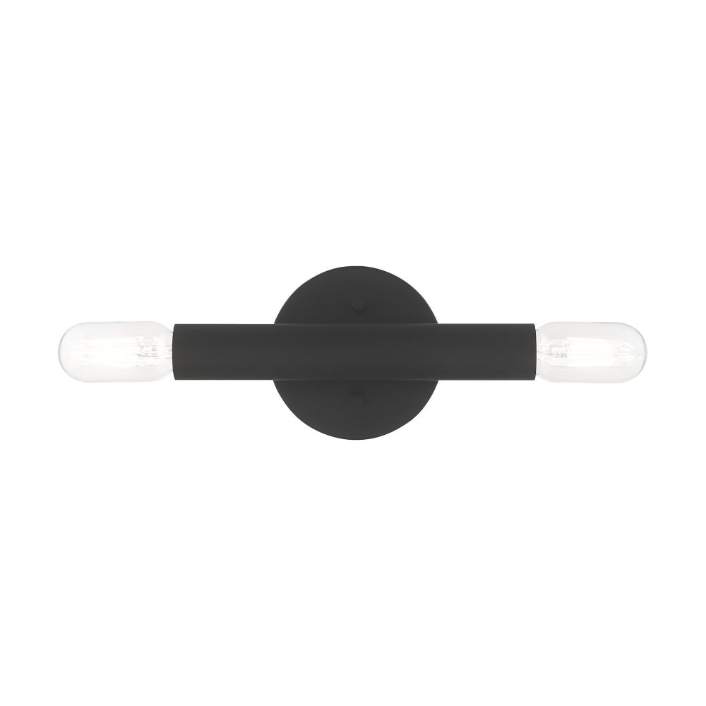Copenhagen Dual-Light Black Steel ADA Wall Sconce