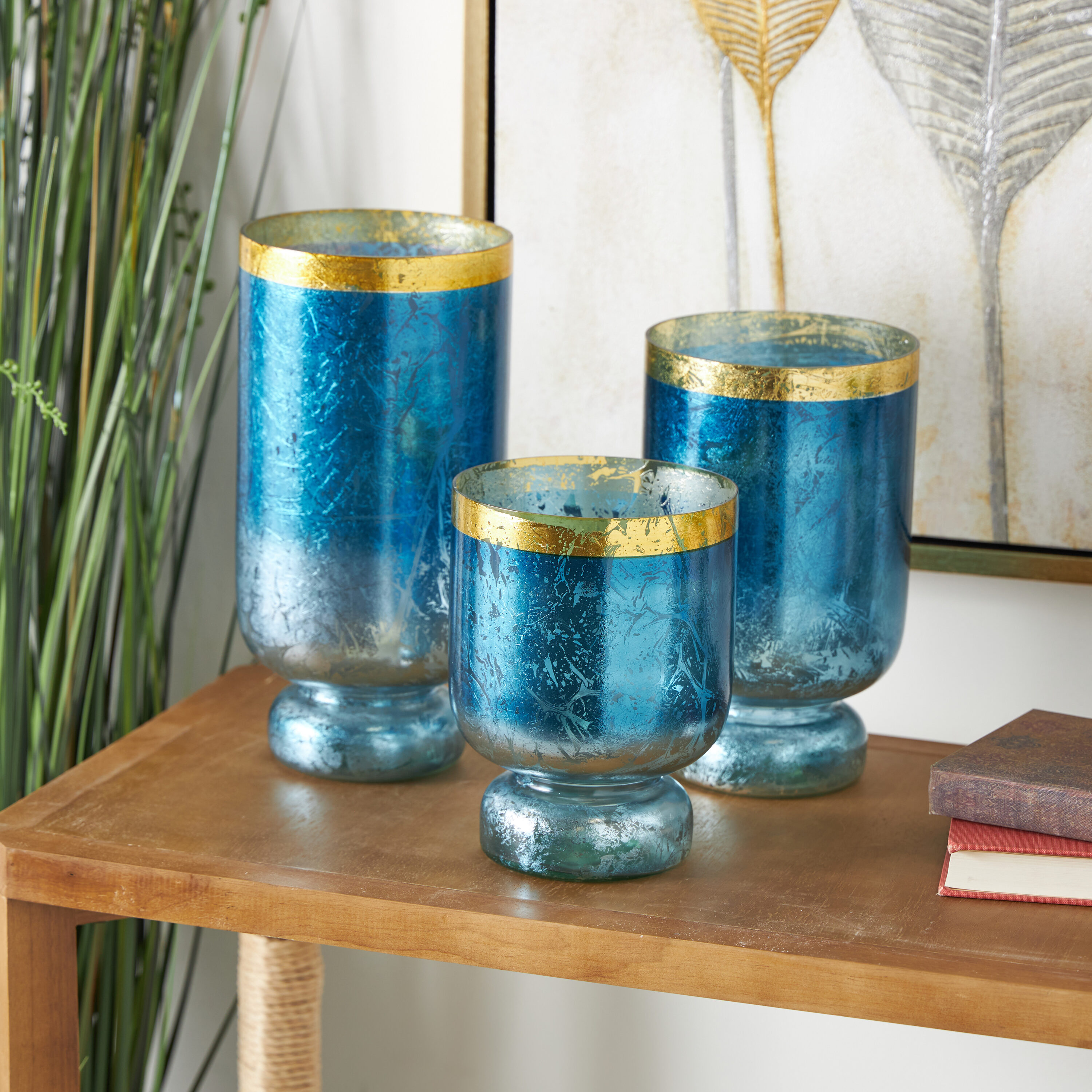 Grayson Lane 76039 3 Candle Glass Hurricane Candle Holder