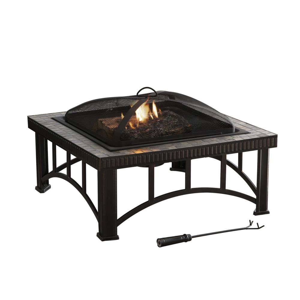 Pleasant Hearth 30-in W Rubbed Bronze Steel Wood-Burning Fire Pit in the  Wood-Burning Fire Pits department at Lowes.com