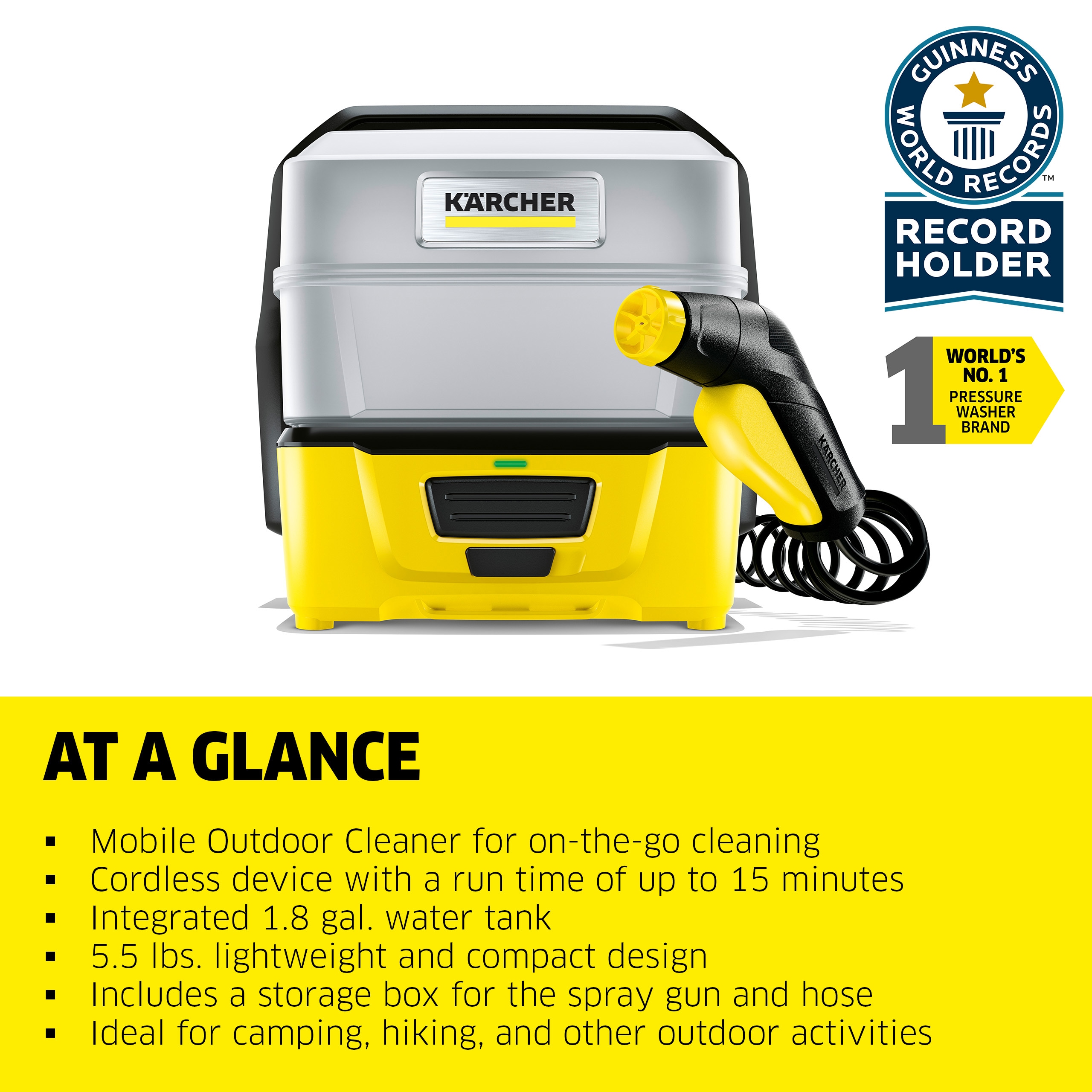 Karcher OC 3 72 PSI 0.53-GPM Cold Water Battery Pressure Washer with 1 Spray Tips 0.6 Ah (Battery and Charger Included) 1.680-039.0 Sansujyuku sansujyuku.com