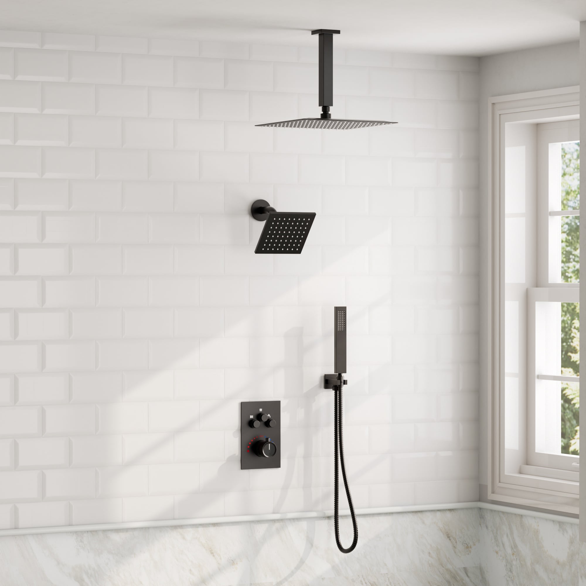 GRANDJOY SFS-1067-BK12 Showerhead-Bar-Panels - View #2