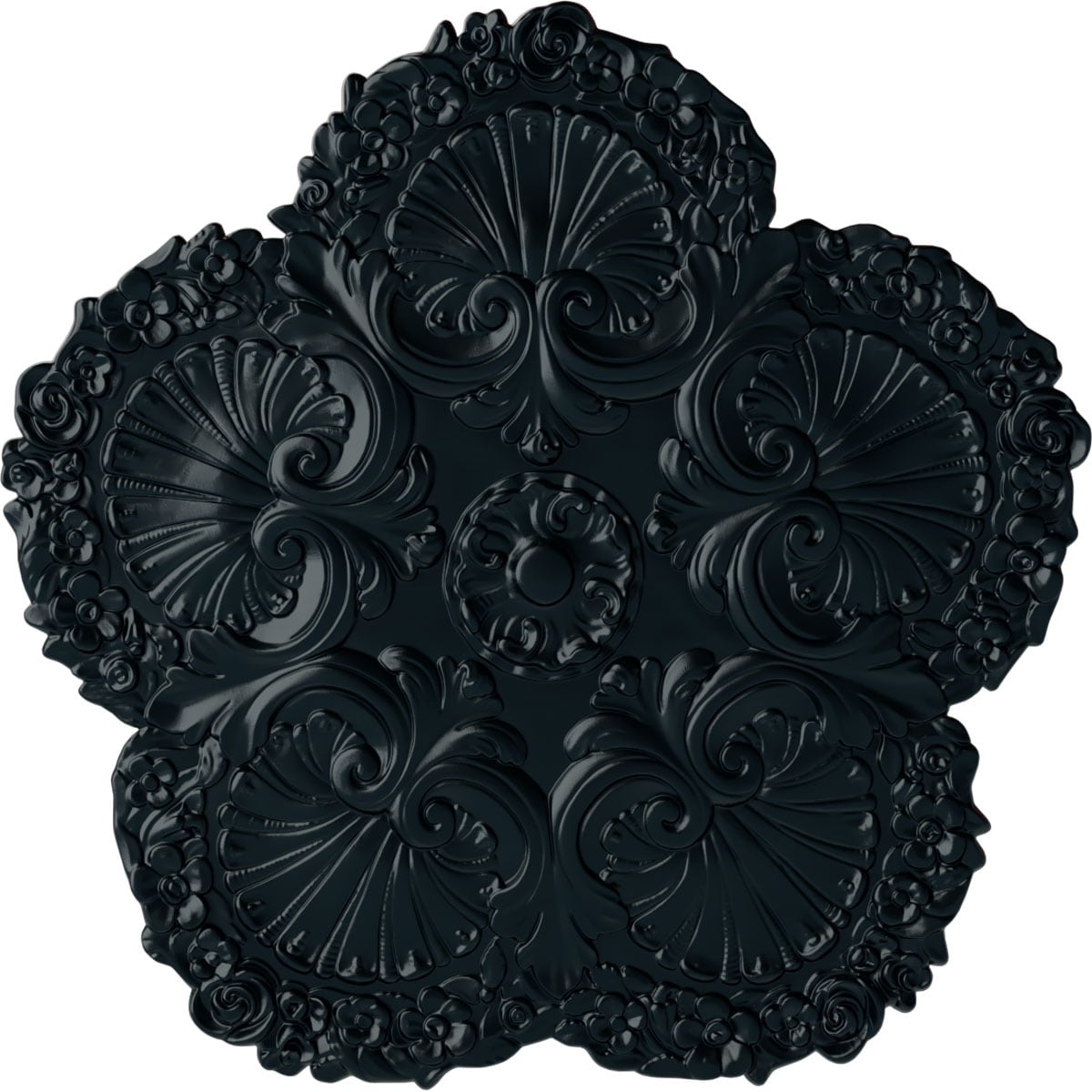 Ekena Millwork CM25SHNSF Shell 25.625-in W x 25.625-in L Painted Night Shade Polyurethane Whole Ceiling Medallion