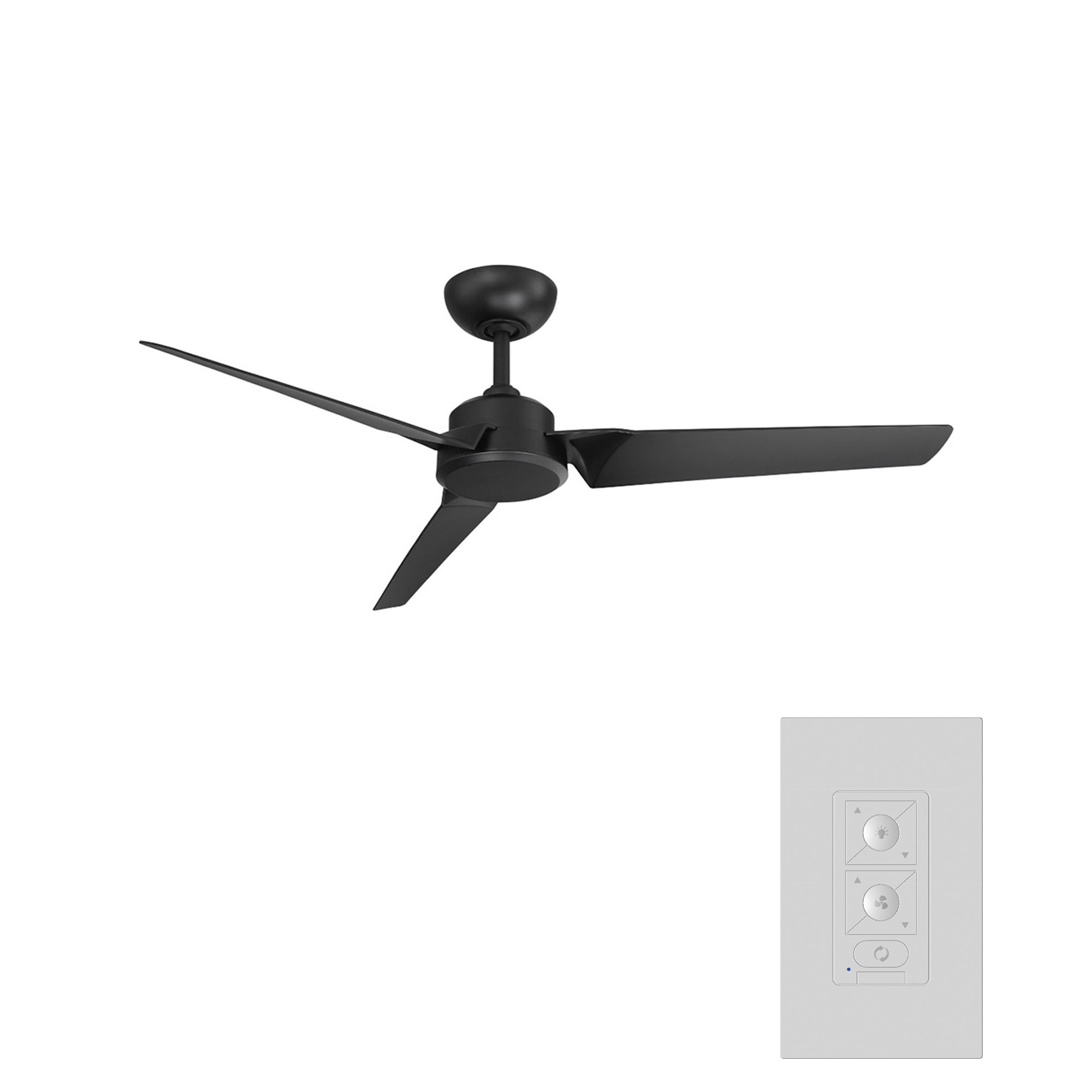 Modern Forms Roboto 52-in Matte black Indoor/Outdoor Smart Ceiling Fan and Remote (3-Blade) FR-W1910-52-MB Sansujyuku sansujyuku.com