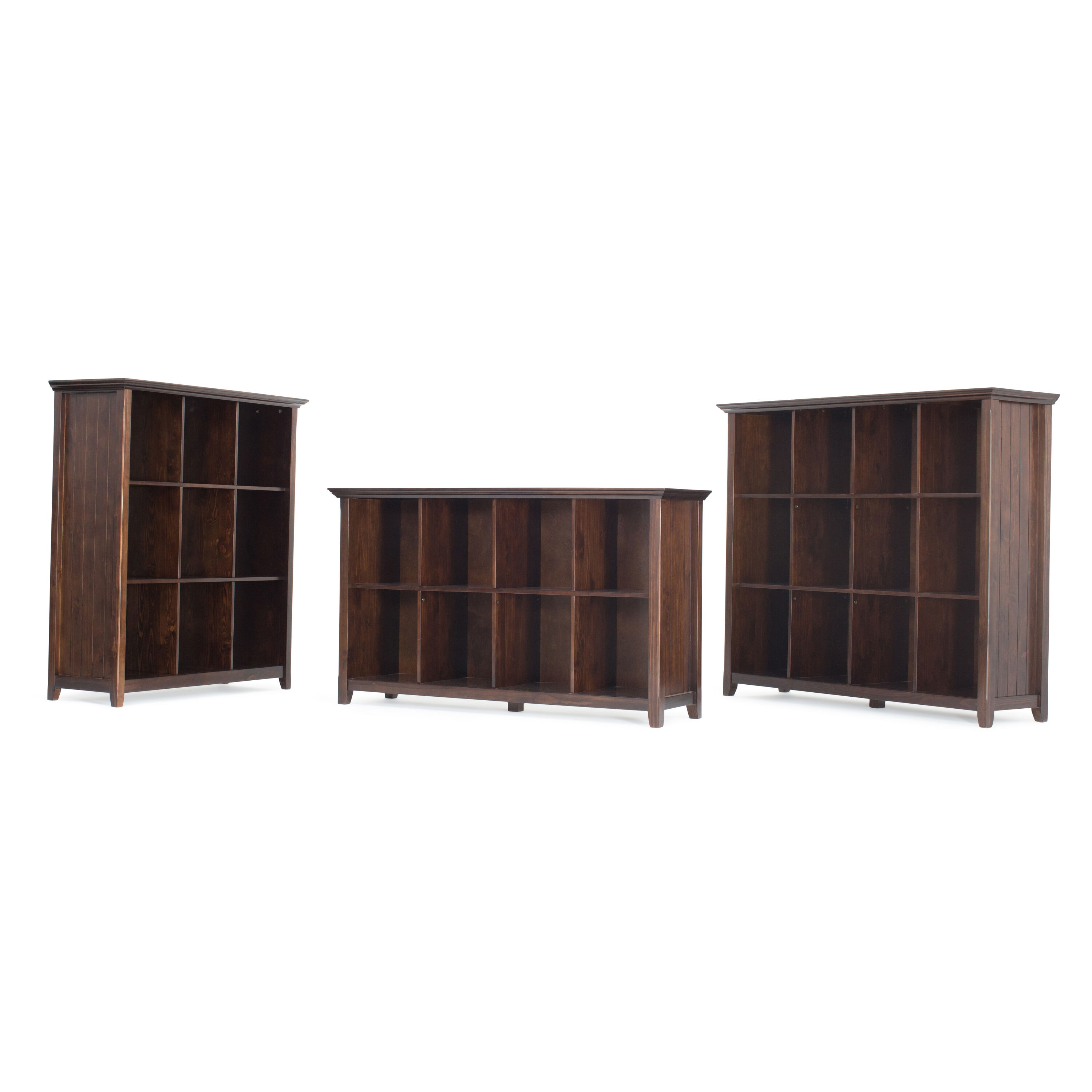 Brunette Brown Solid Wood 9-Cube Bookcase and Storage Unit