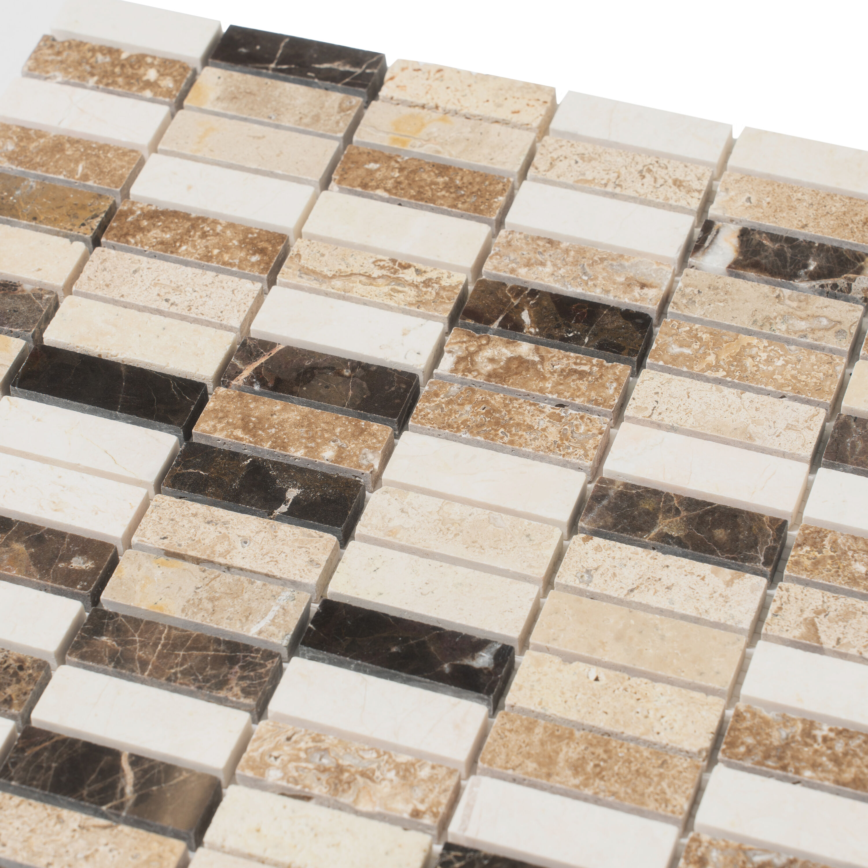 Apollo Tile (Sample) Floor and Wall Tile Emperador Dark, Beige Travertine 4-in x 4-in Polished Marble Floor and Wall Tile
