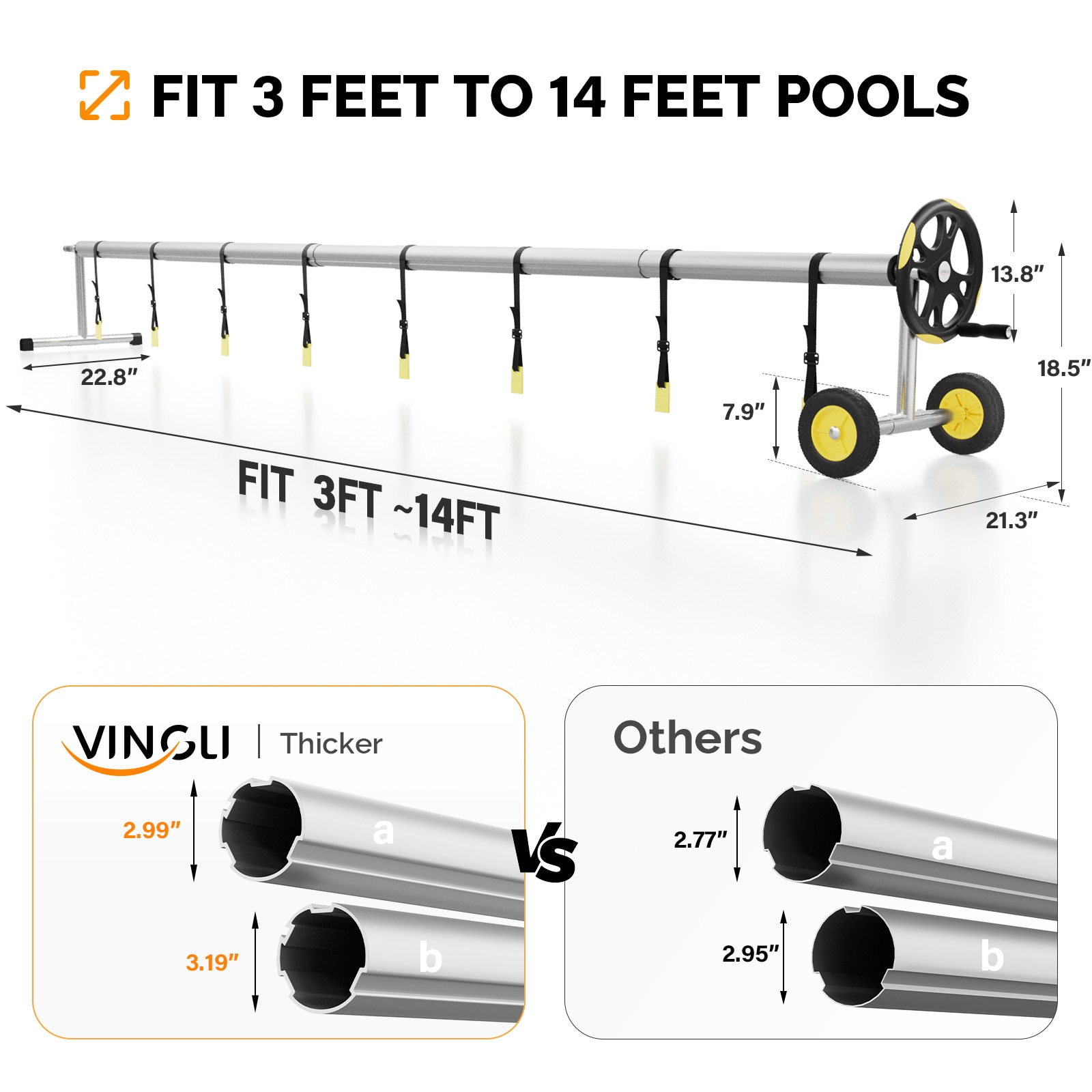 Northlight Tubes for In-Ground Pool Cover Reel System - 3 x 16' 32749471