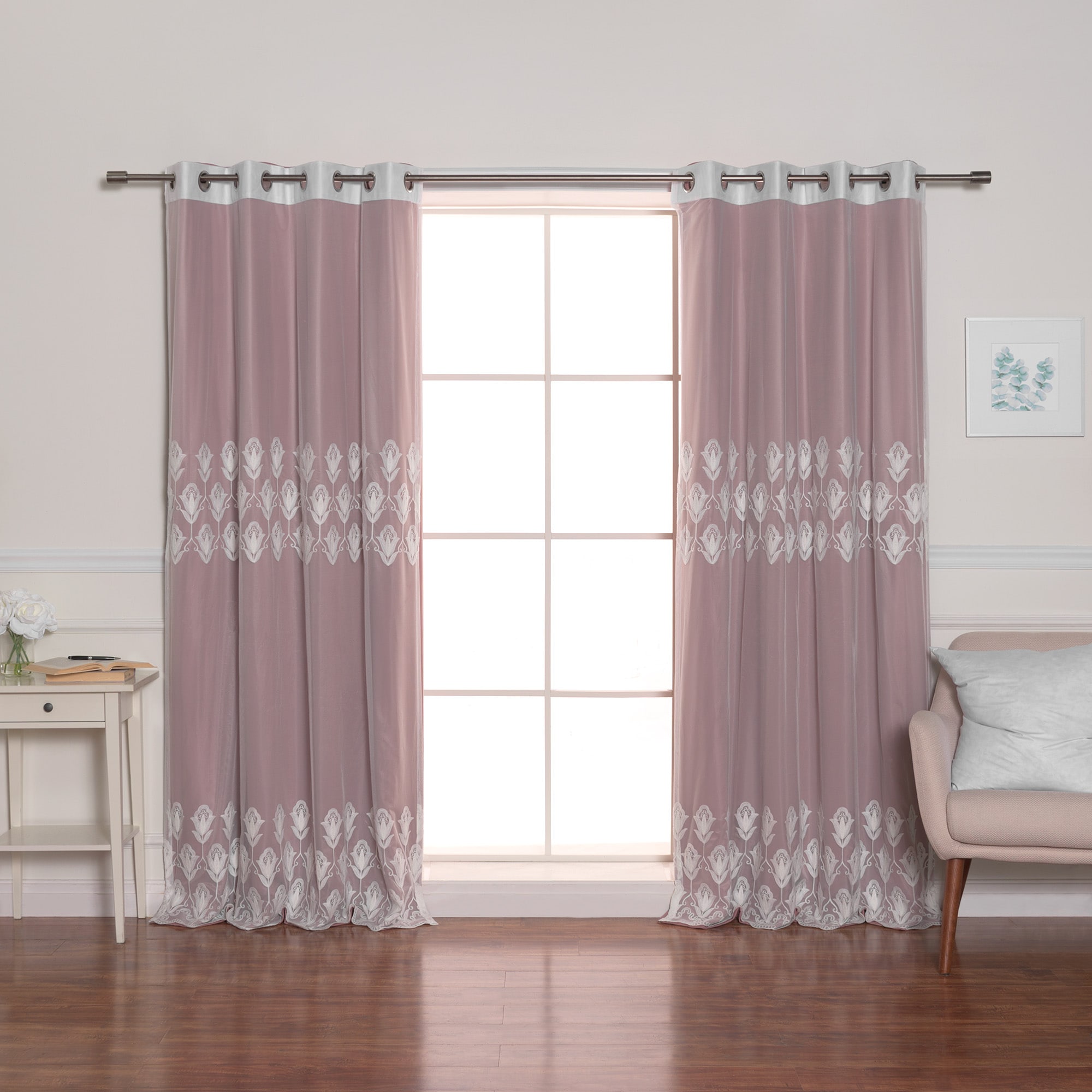 Best Home Fashion MM-TULIP-96-MAUVE curtains - View #6