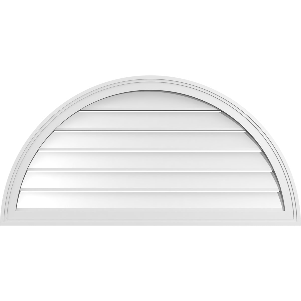 Ekena Millwork GVPHR42X2102SF 42-Inches x 21-Inches Off-white Half round PVC Gable Louver Vent
