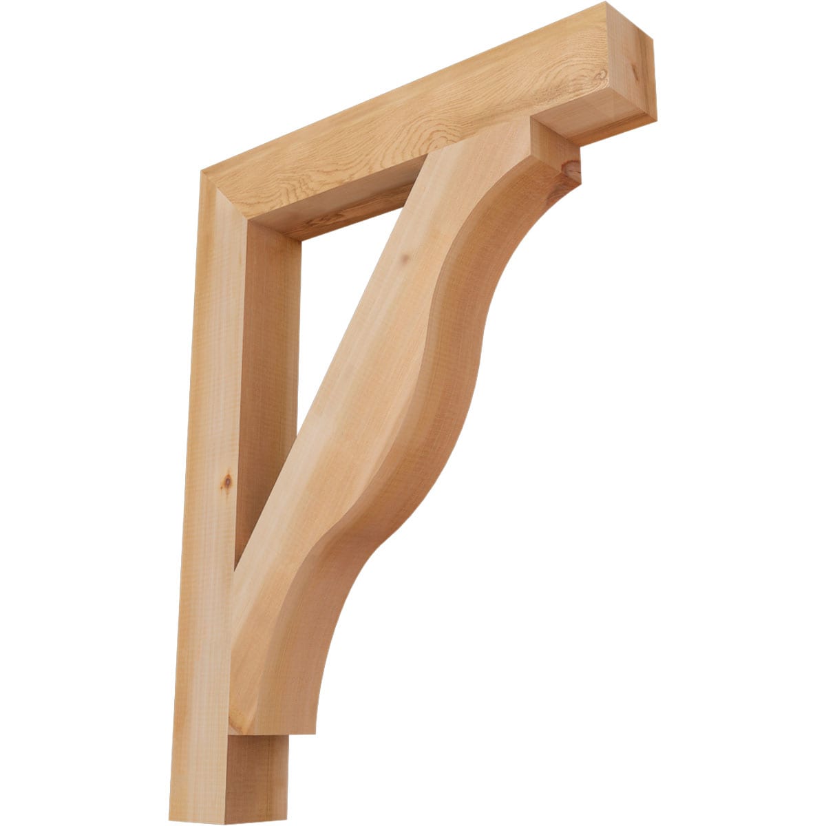 Ekena Millwork BKT04X26X34FST05SWR Funston Block Smooth 3-1/2-in x 26-in x 34-in Western red cedar Brown Wood Standard bracket