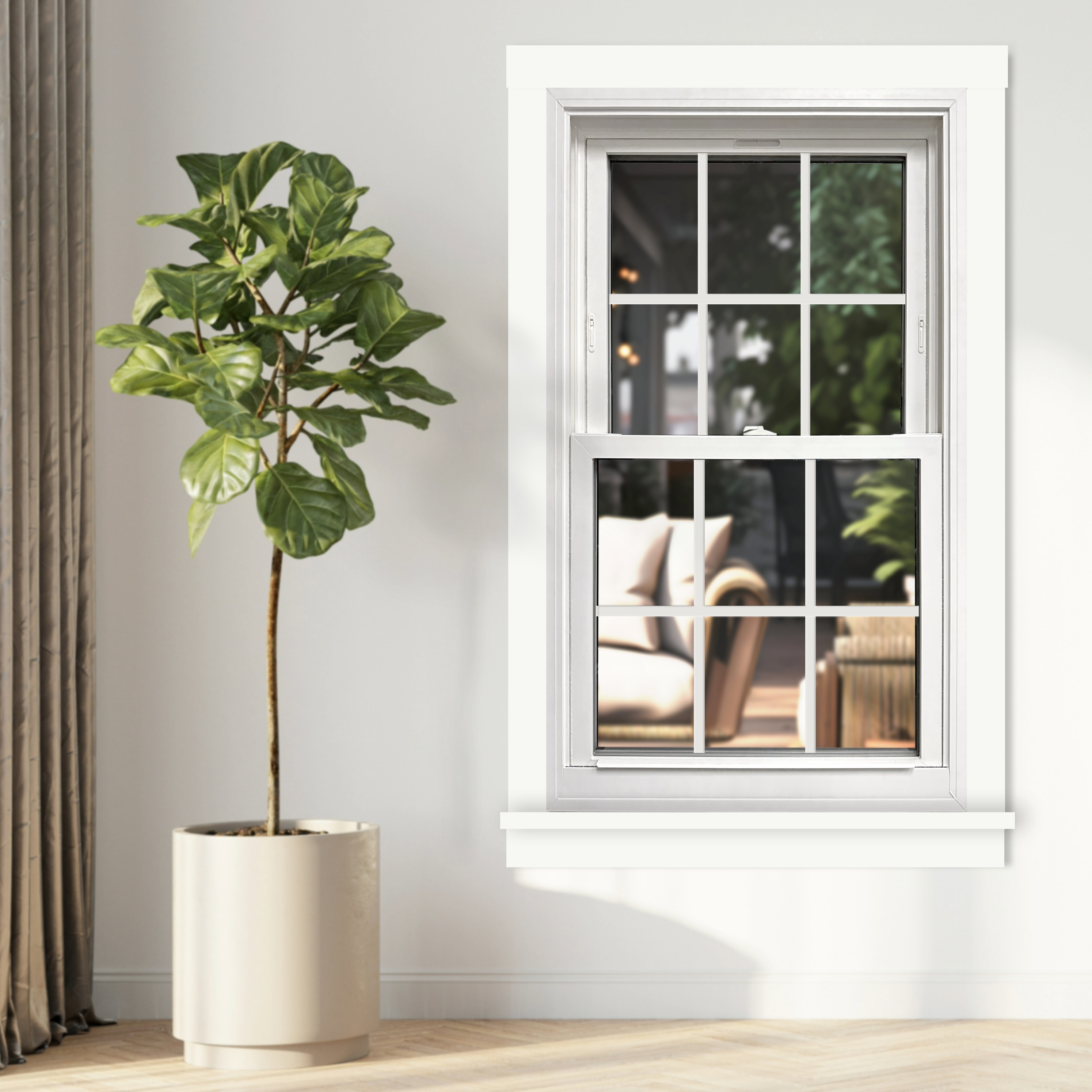 United Window & Door 59DH3646LSNFBLWH Double-Hung-Windows - View #3