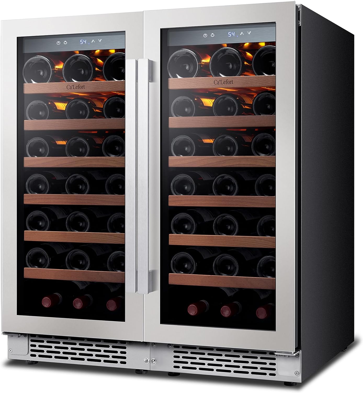 Calefort 30 In W 66 Bottles Stainless Steel Dual Zone Cooling Built In Freestanding Indoor 6483