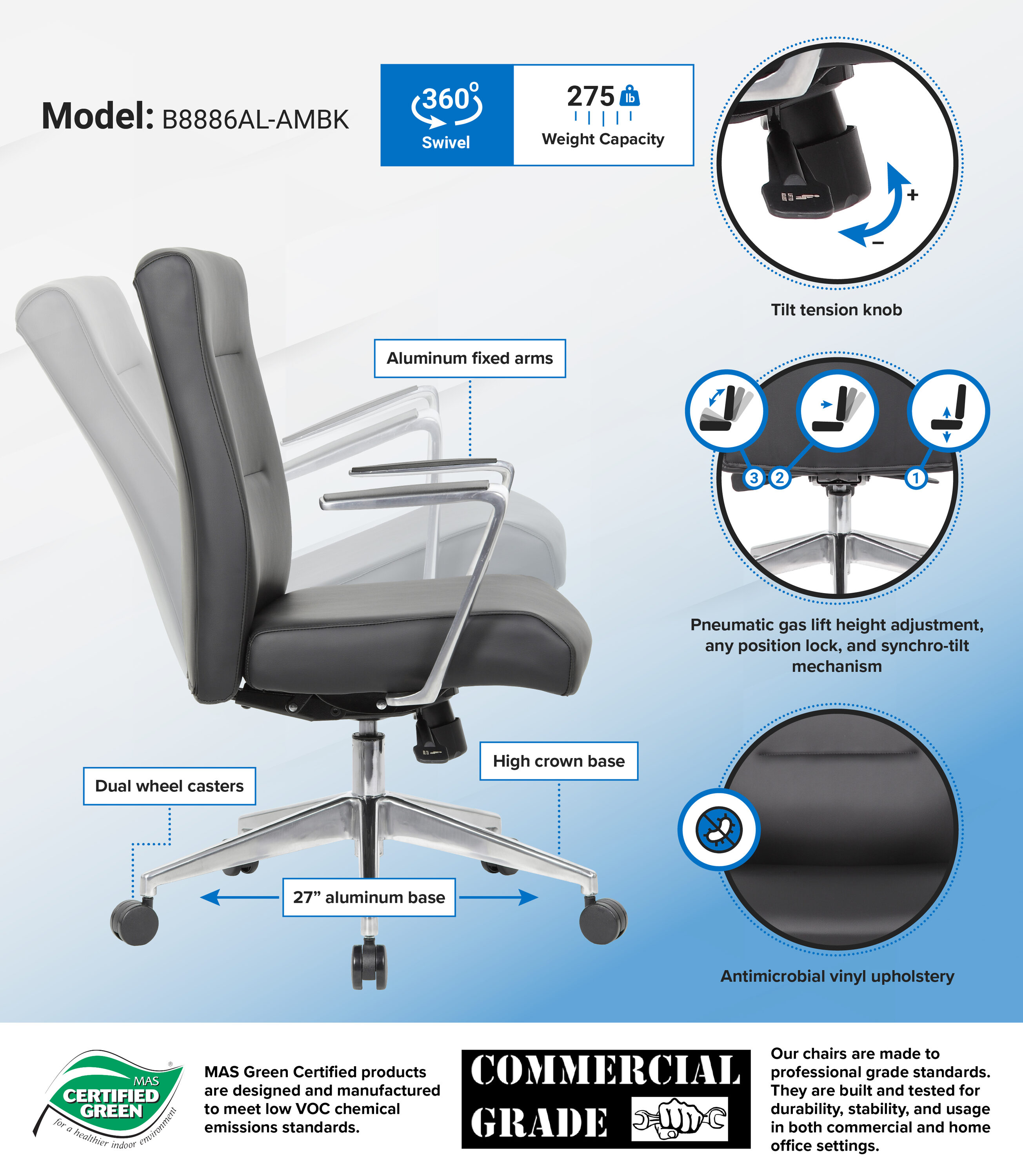 Boss Office Products B8886AL-AMBK Office-Chairs - View #5