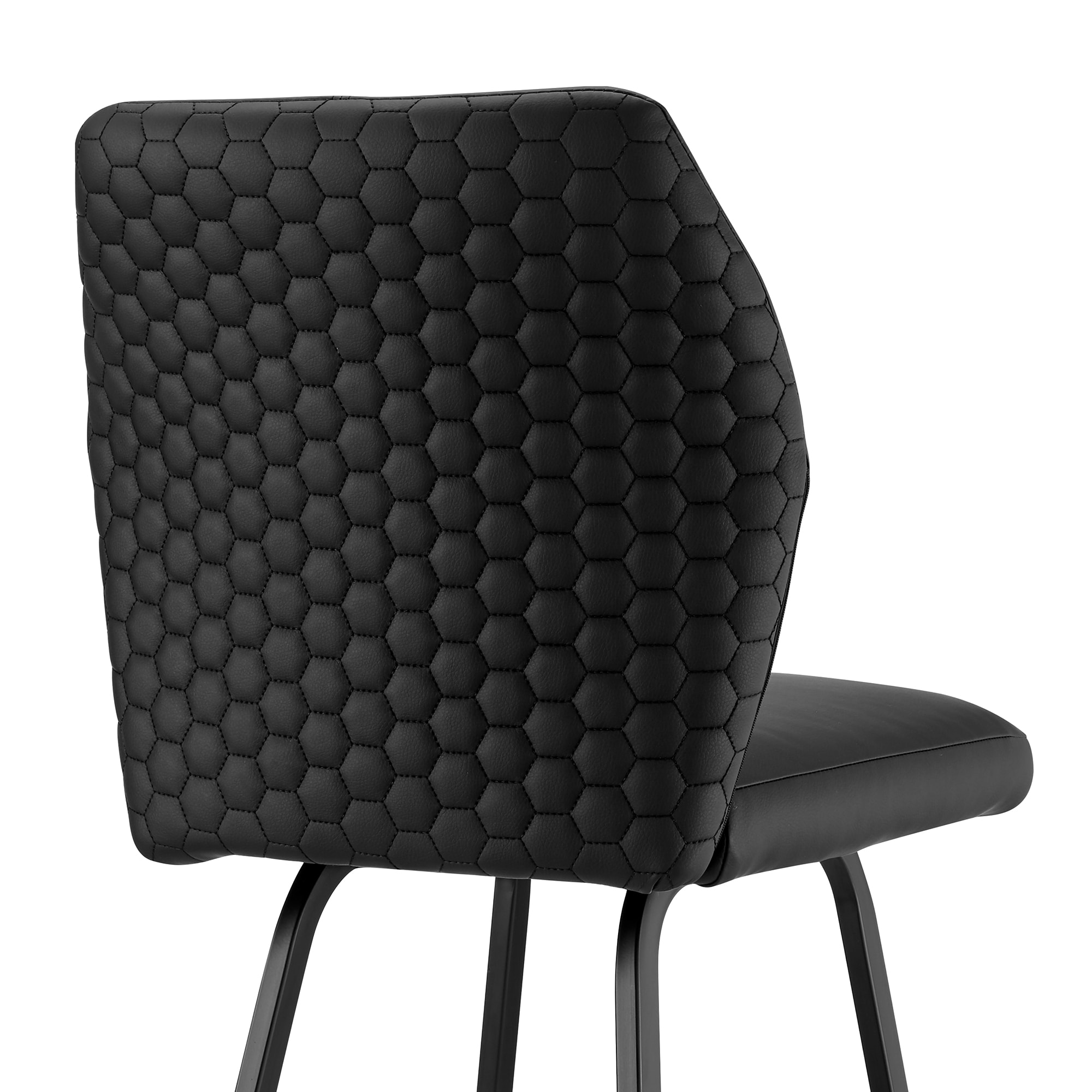Modern Tandy Black Faux Leather 26" Counter Stool with Metal Frame