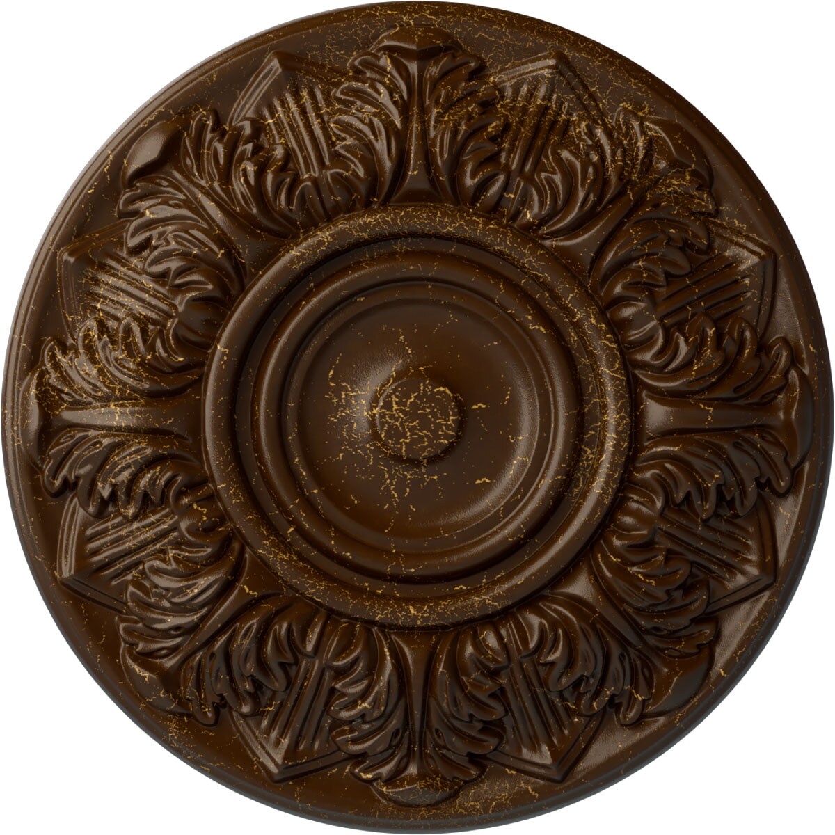 Ekena Millwork CM13WHRBC Whitman 13-in W x 13-in L Root Beer Crackle Polyurethane Ceiling Medallion