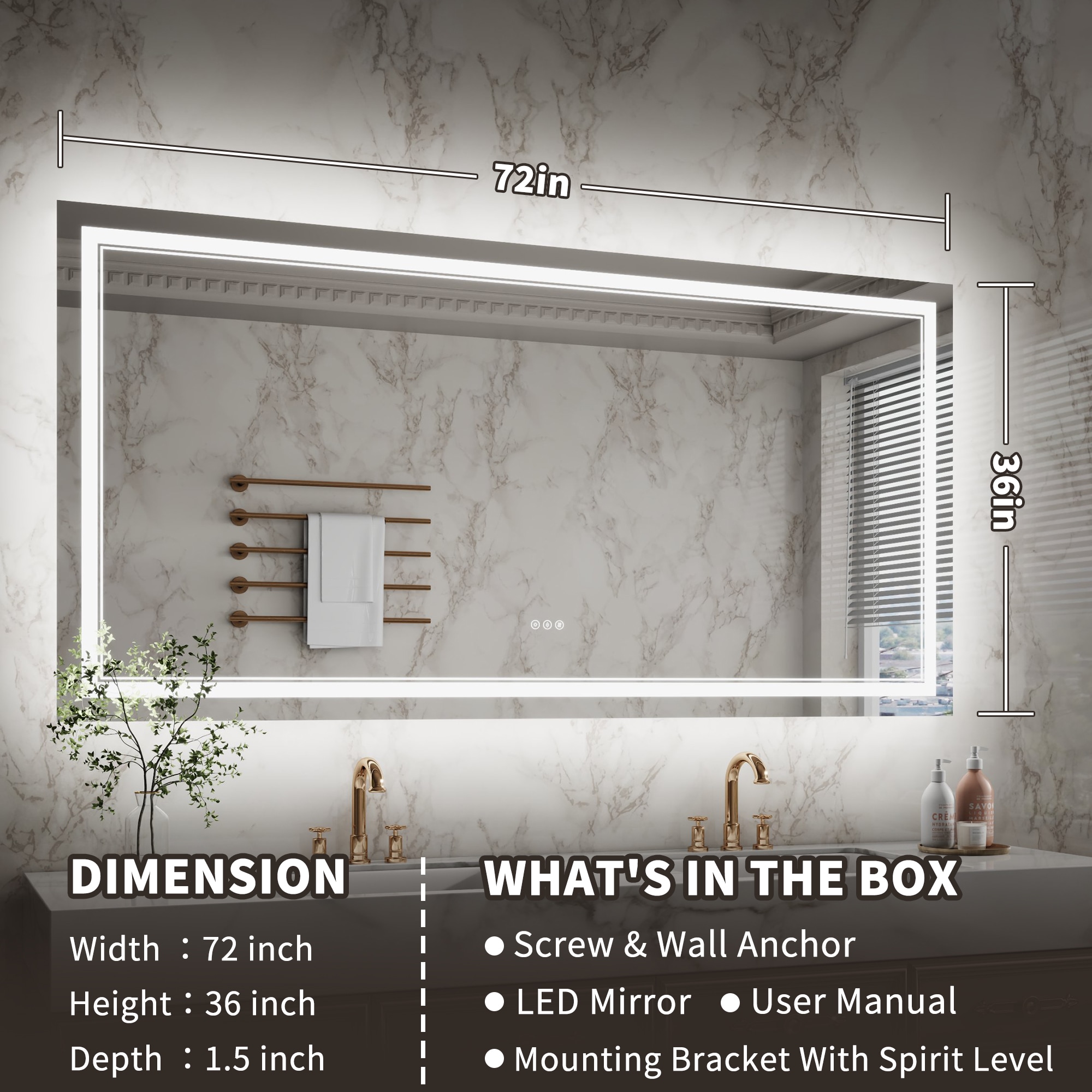 ExBrite TFBM3672 Framed-Bath-Mirrors - View #2