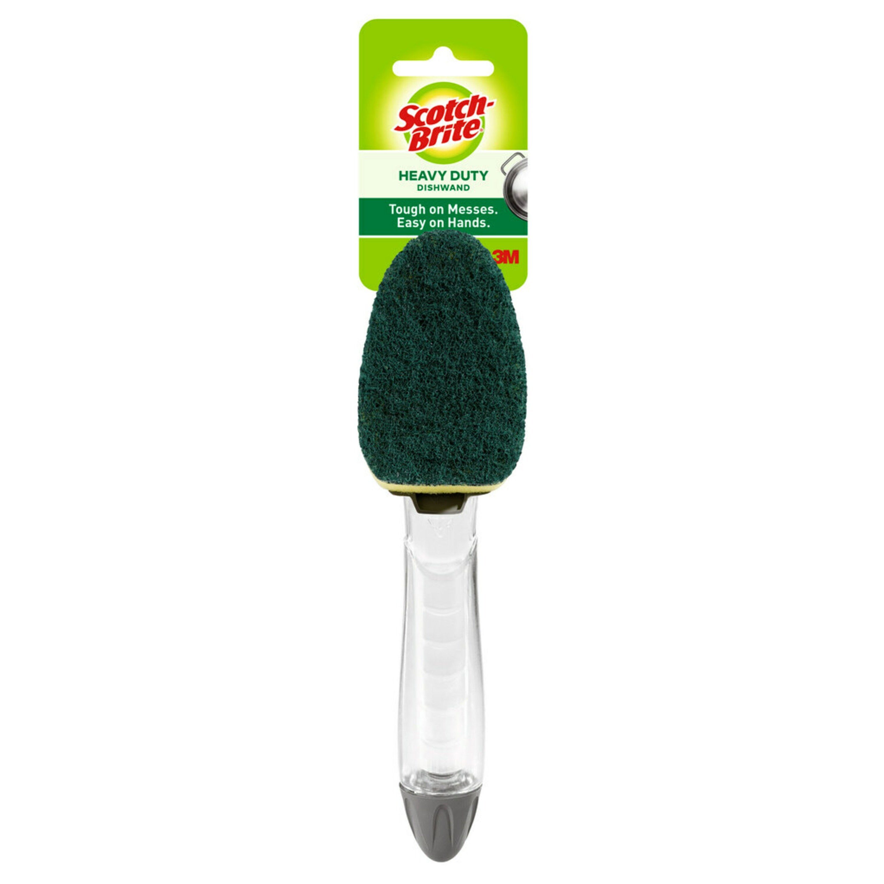 Heavy Duty Dish Sponges Wand, Kitchen Dishes Scrubber Sponge Long Handle Dish Brush, Scrub Sponge for Washing Bowl, Pot, and Sink, Non-Scratch,Green