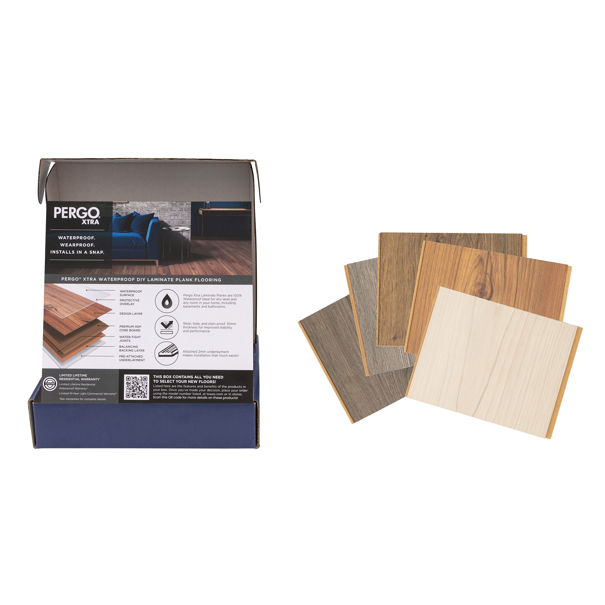 Pergo SBX0063828 (Sample) Xtra Brown Waterproof and Water Resistant Wood plank Laminate Flooring