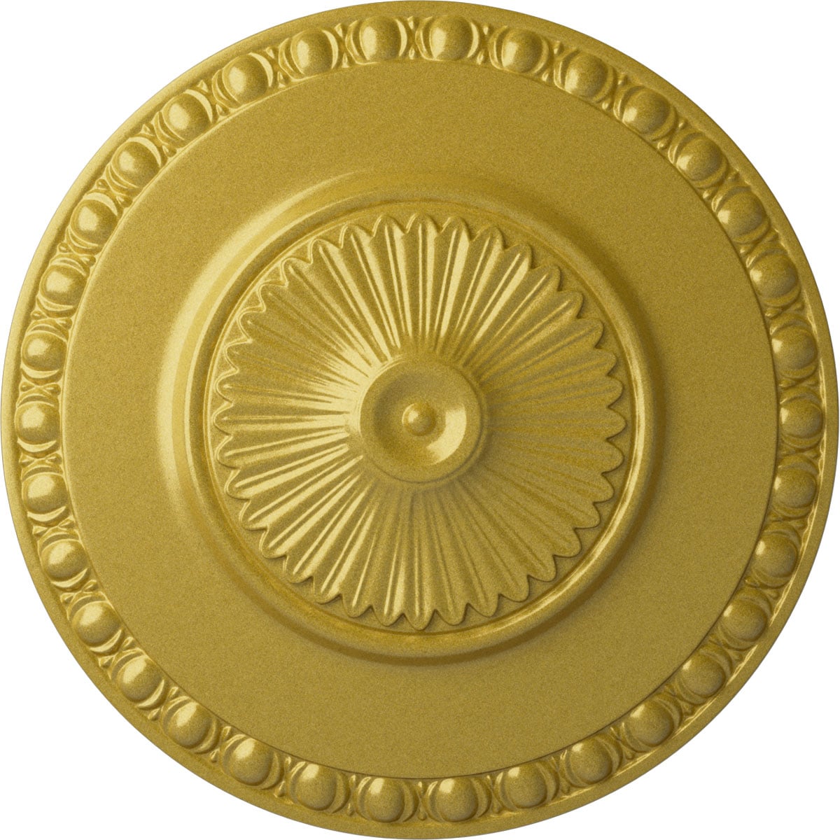 Ekena Millwork CM23LYRGS Lyon 23.5-in W x 23.5-in L Painted Rich Gold Polyurethane Whole Ceiling Medallion