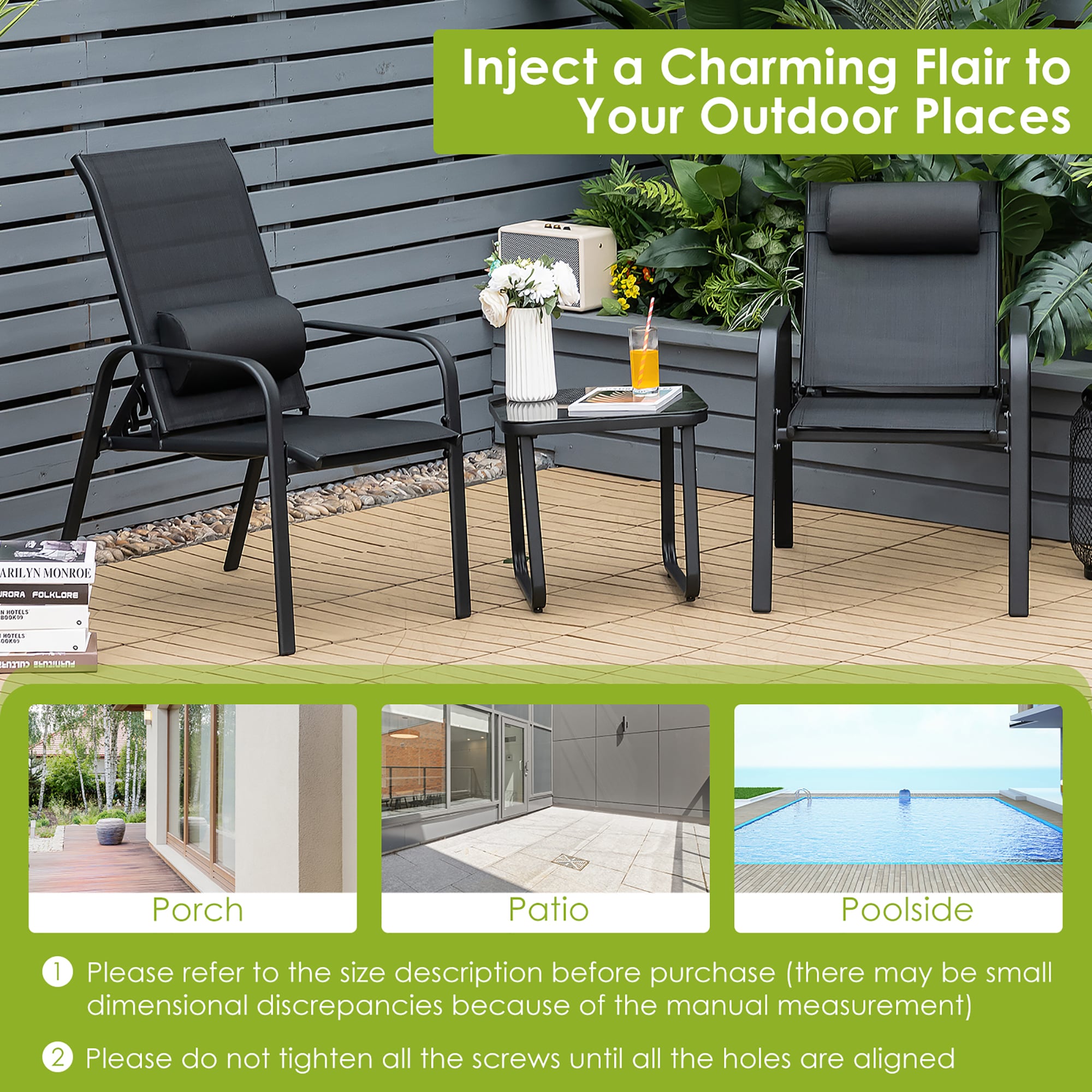 Costway NP10222BK Patio-Conversation-Sets - View #3