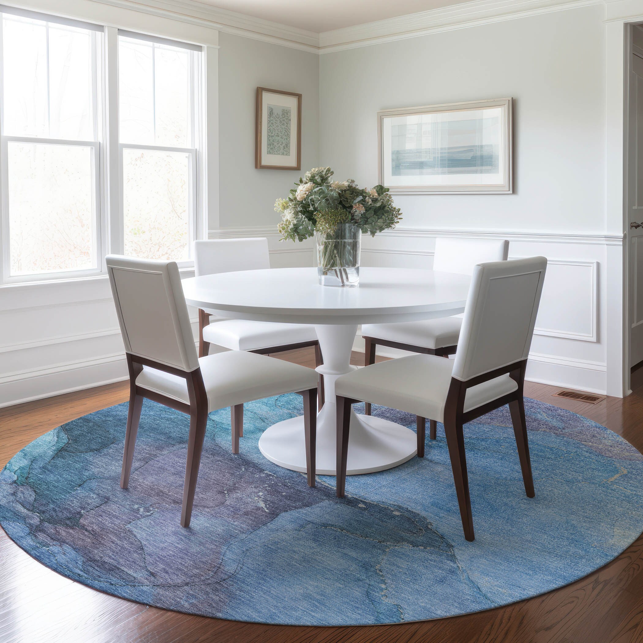 Addison Rugs ACN1781BU8RO Chantille ACN1781BU 8 x 8 (ft) Loomed Polyester Blue Round Indoor/Outdoor Machine washable Area rug