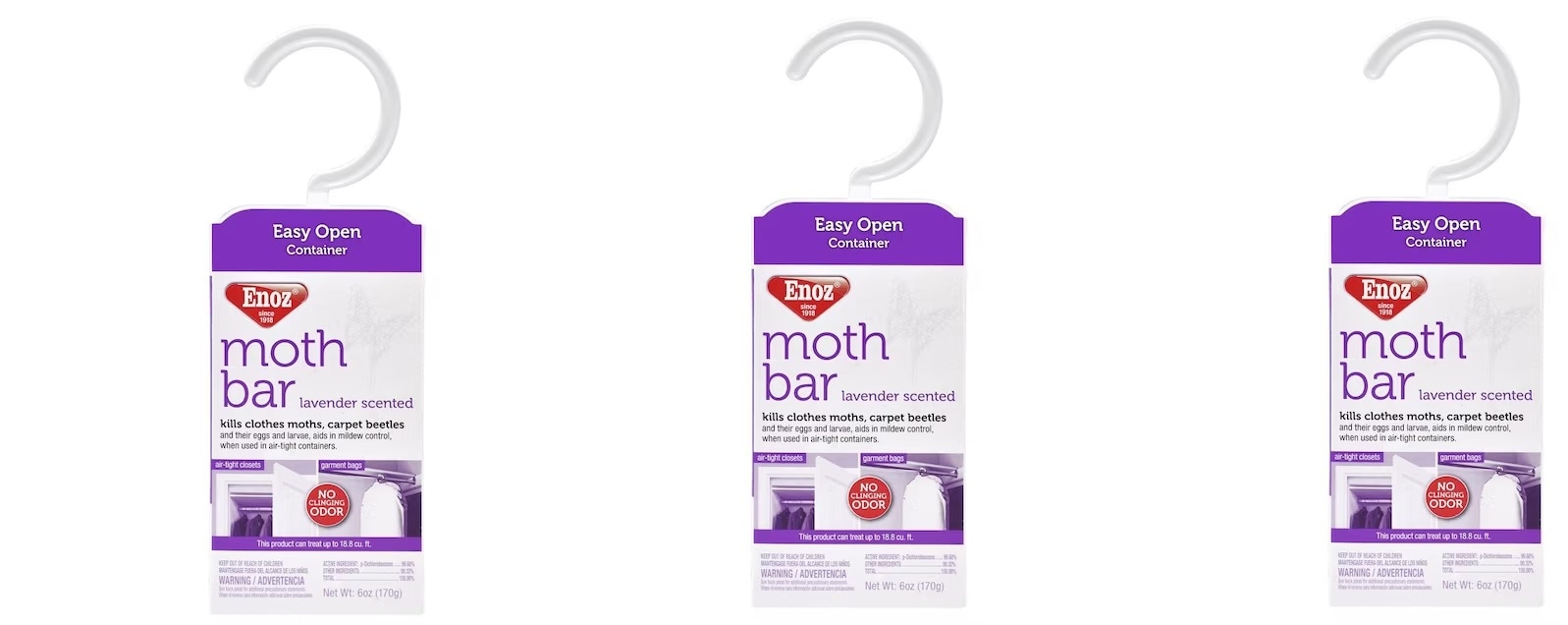 Enoz Lavender Moth Bar 3-Count Moth Balls Home & Perimeter Indoor Device in White | 496.3