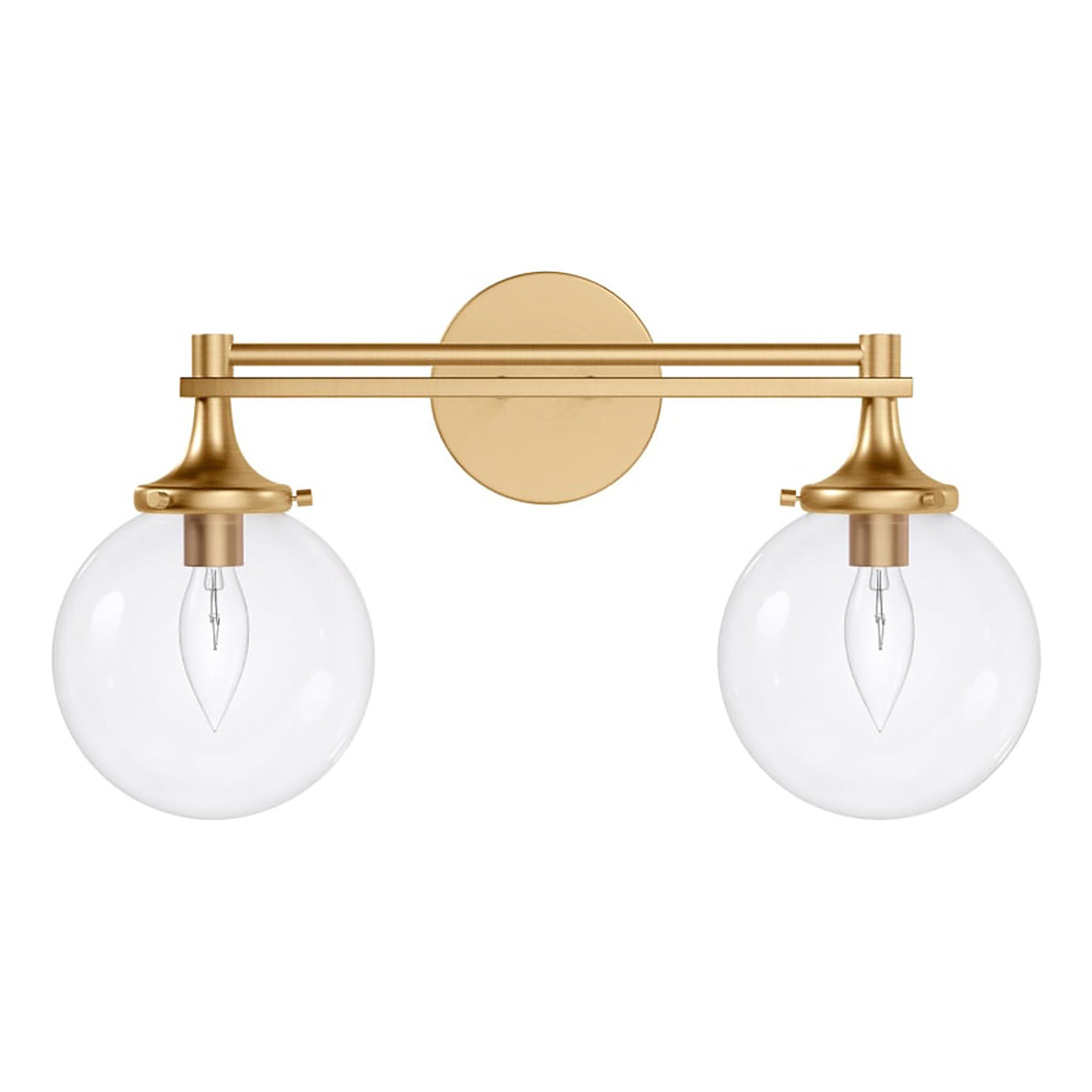 Signature Hardware 482687 Alfaro 20-in 2-Light Brushed Gold Modern/Contemporary Vanity Light