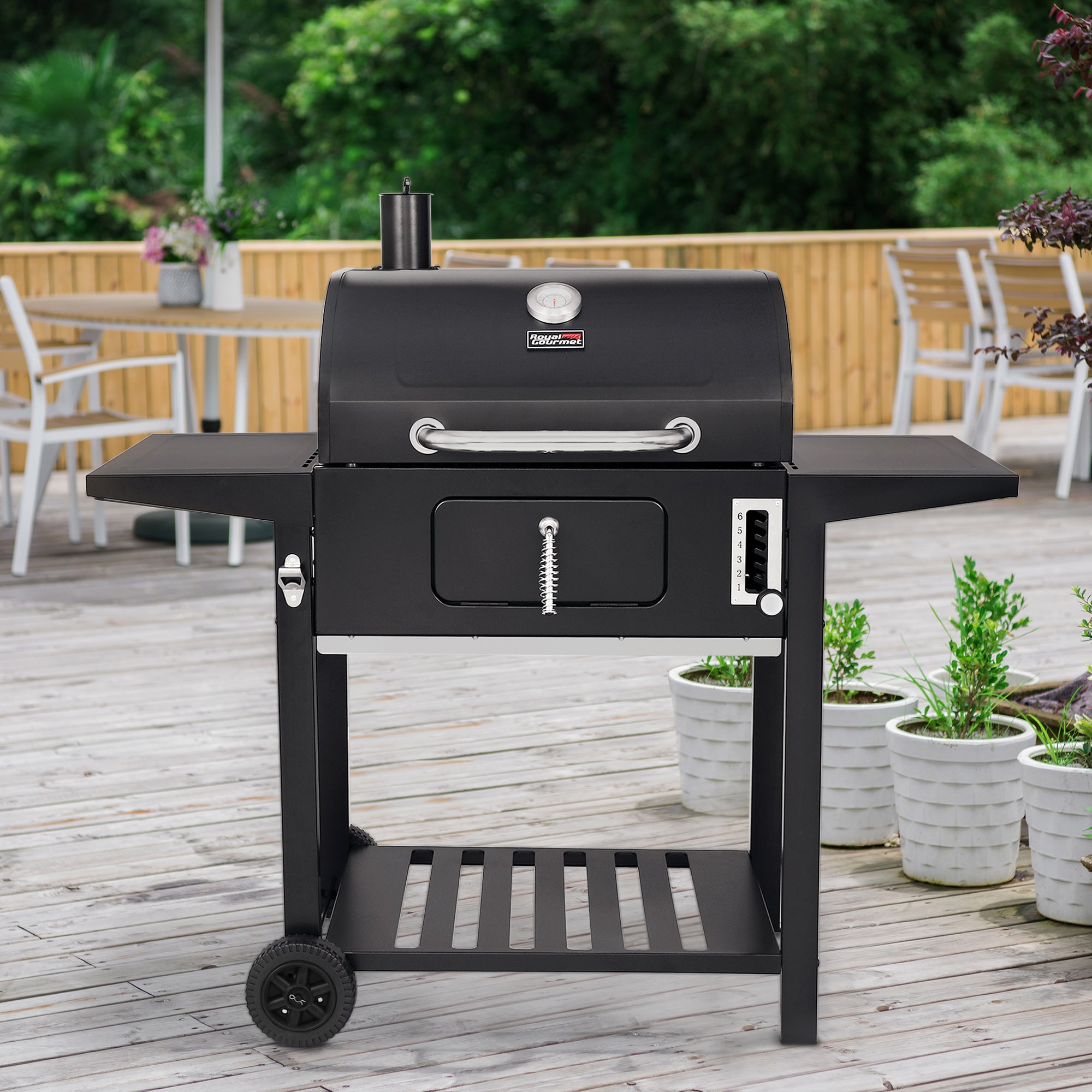 Royal Gourmet 23.6-in W Black Charcoal Grill in the Charcoal Grills ...