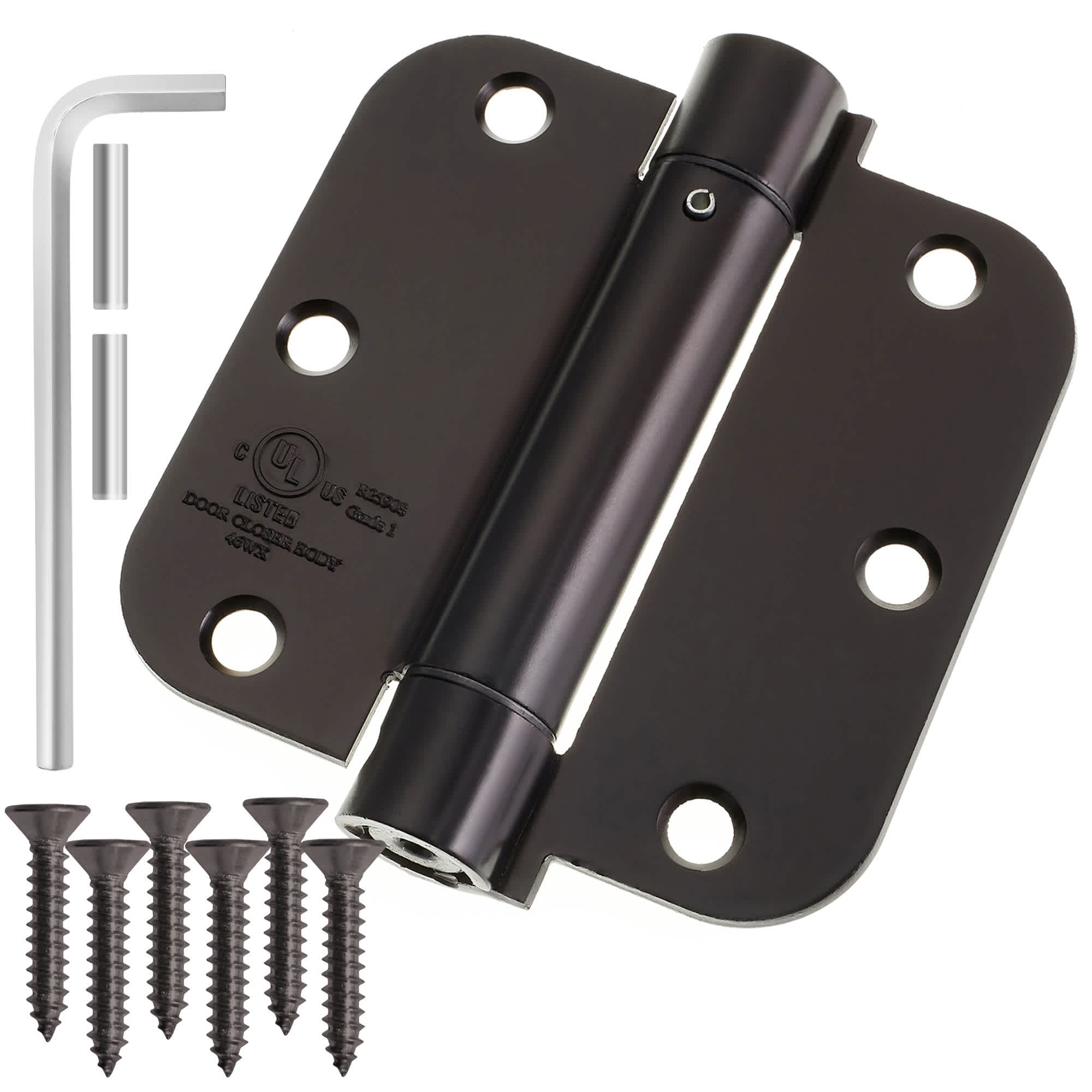 Cauldham 3-1/2-in Oil Rubbed Bronze Spring Door Hinge 5/8-in Radius UL Listed - 2pk