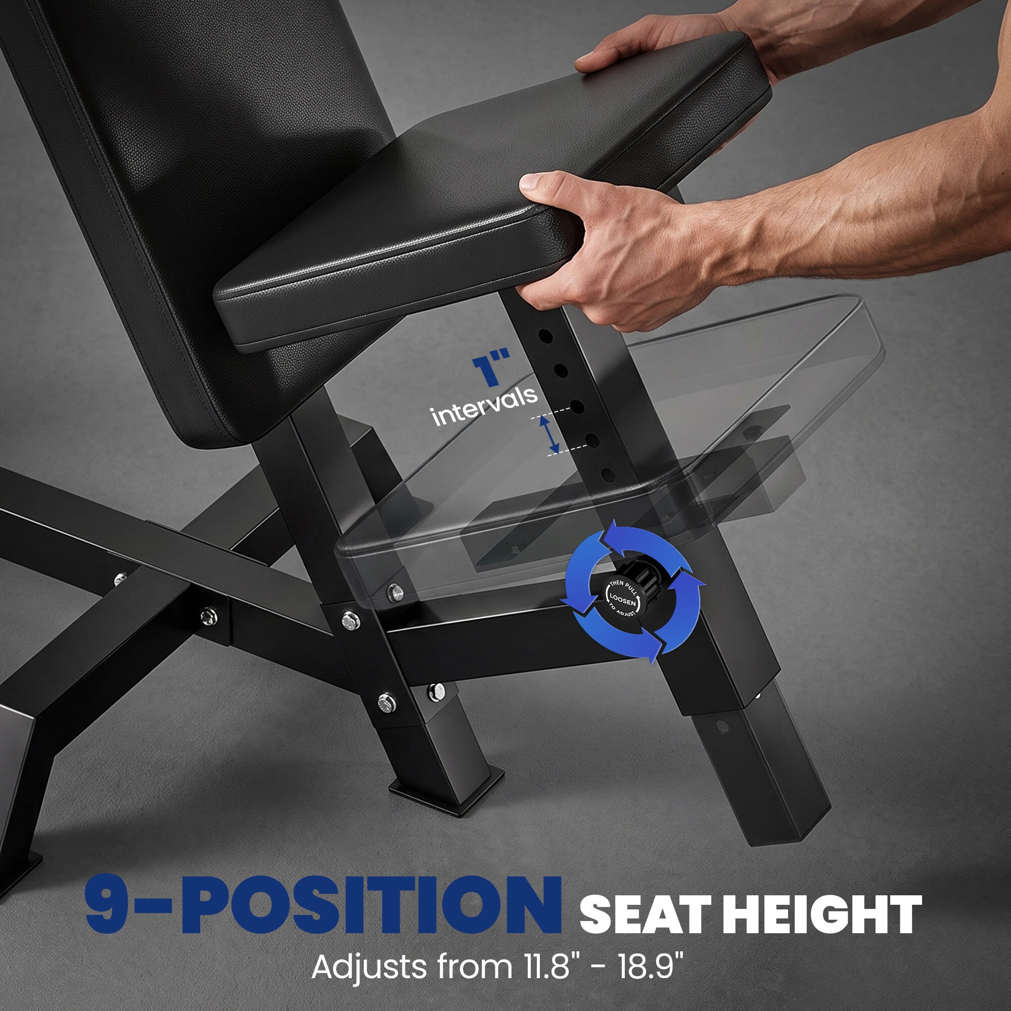 Soozier Seated Chest Press Machine with Adjustable Lever Arms Dark Blue ...