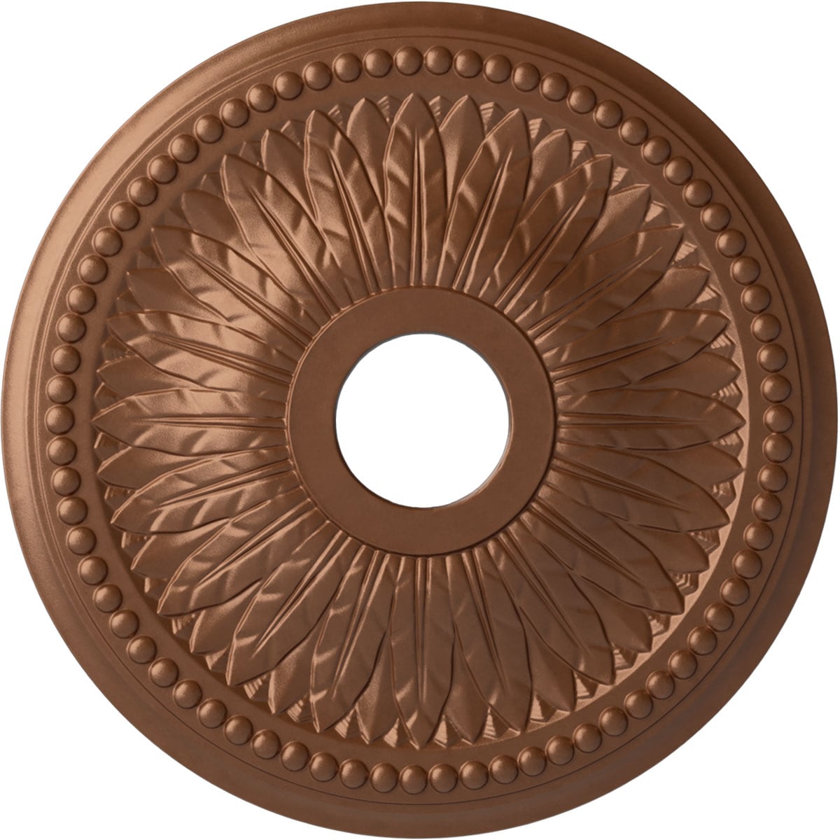 Ekena Millwork CM18BIPOS Bailey 18-in W x 18-in L Painted Polished Copper Polyurethane Whole Ceiling Medallion
