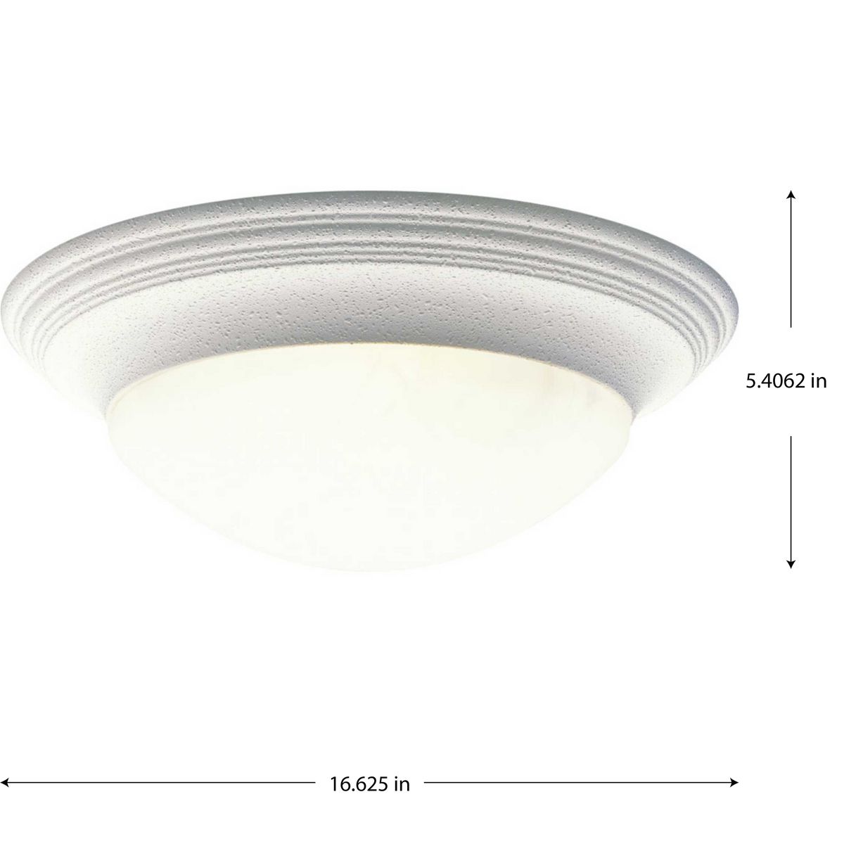 Textured White Alabaster Glass 3-Light Flush Mount Ceiling Fixture