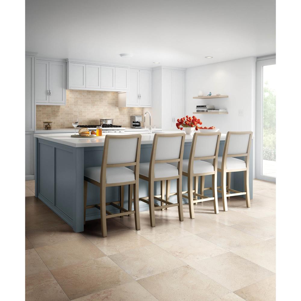 American Olean Abound Parchment 18-in x 18-in Matte Ceramic Stone Look ...