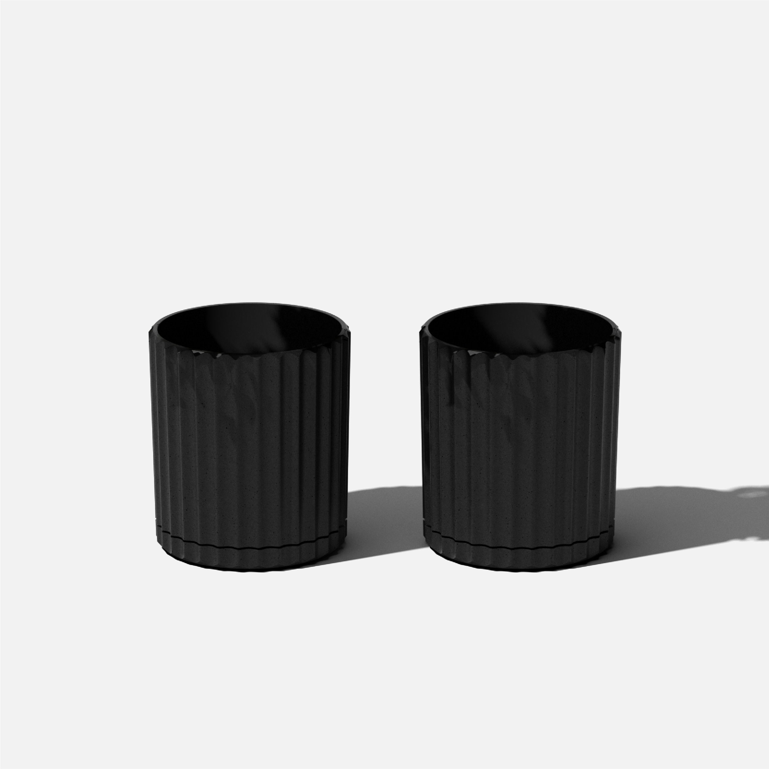 Veradek DMV6B-2PK 2 -Pack Round 5.5-in W Small Black Mixed/Composite Indoor/Outdoor Planter with Drainage Holes Attached Saucer