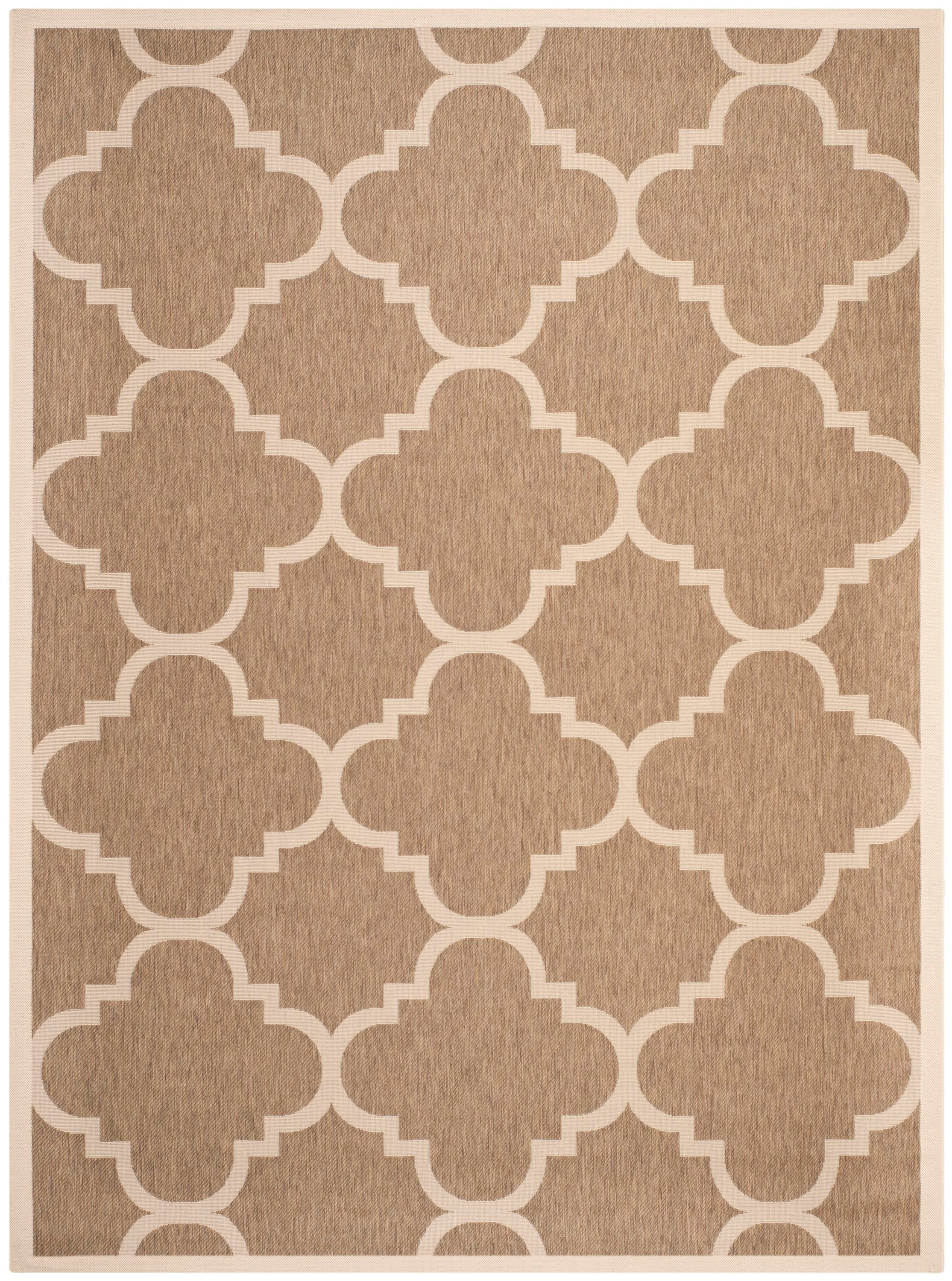 Safavieh CY6243-242-9 Courtyard Lihue 9 x 12 (ft) Loomed Polypropylene Brown Rectangular Indoor/Outdoor Geometric Coastal Area rug