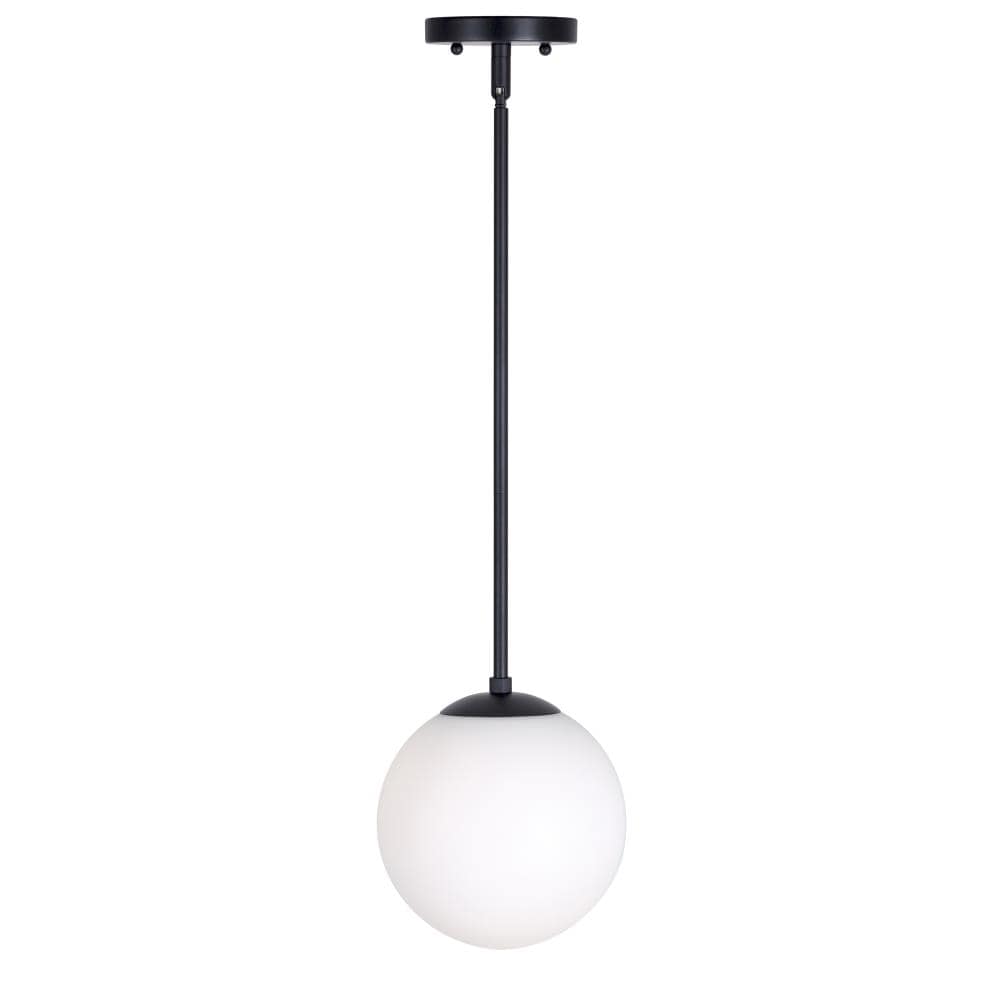 Forte Lighting Selene Black Modern/Contemporary Opal Glass Globe Led ...