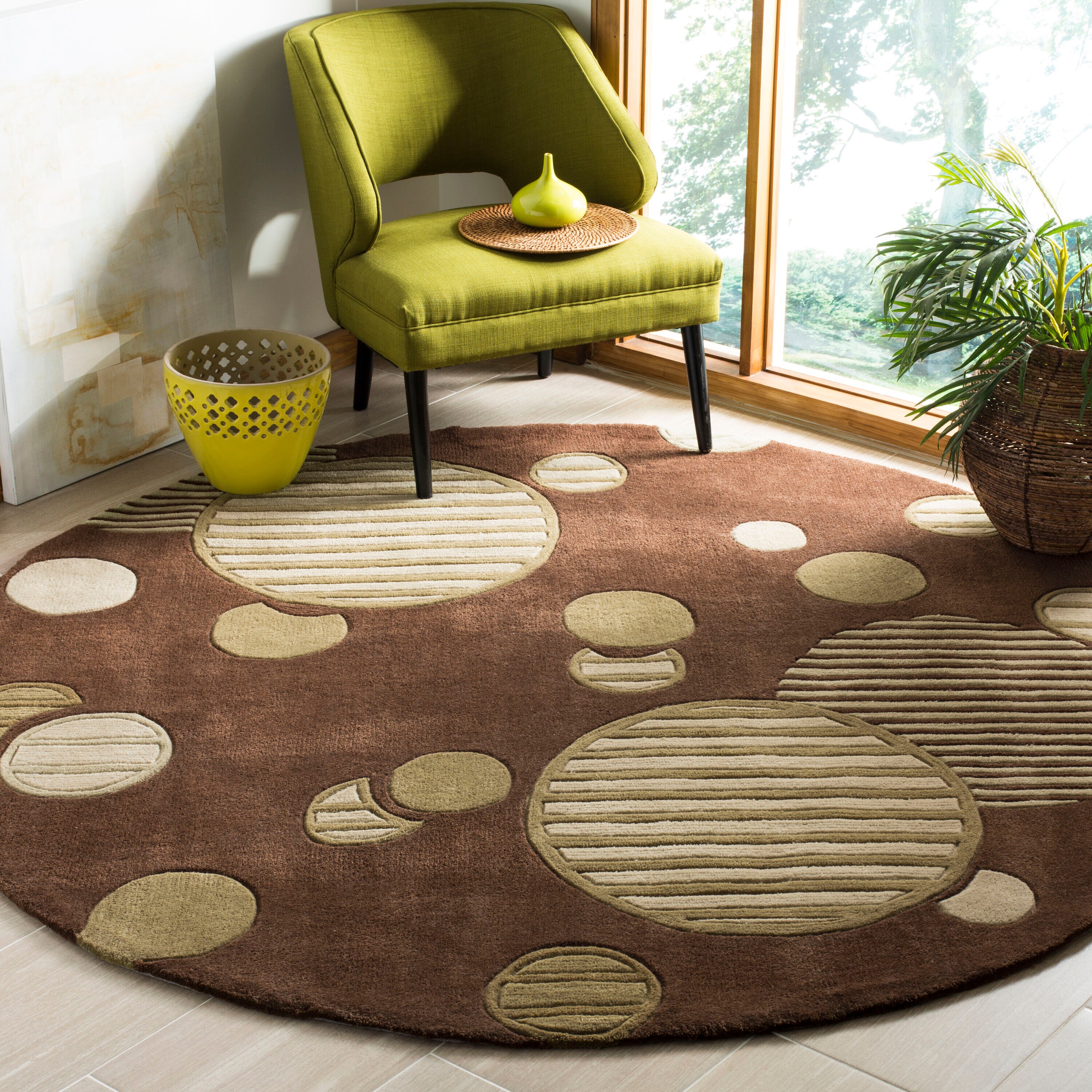 Modern Art 619B Brown Multi 7ft x 7ft Contemporary Rug