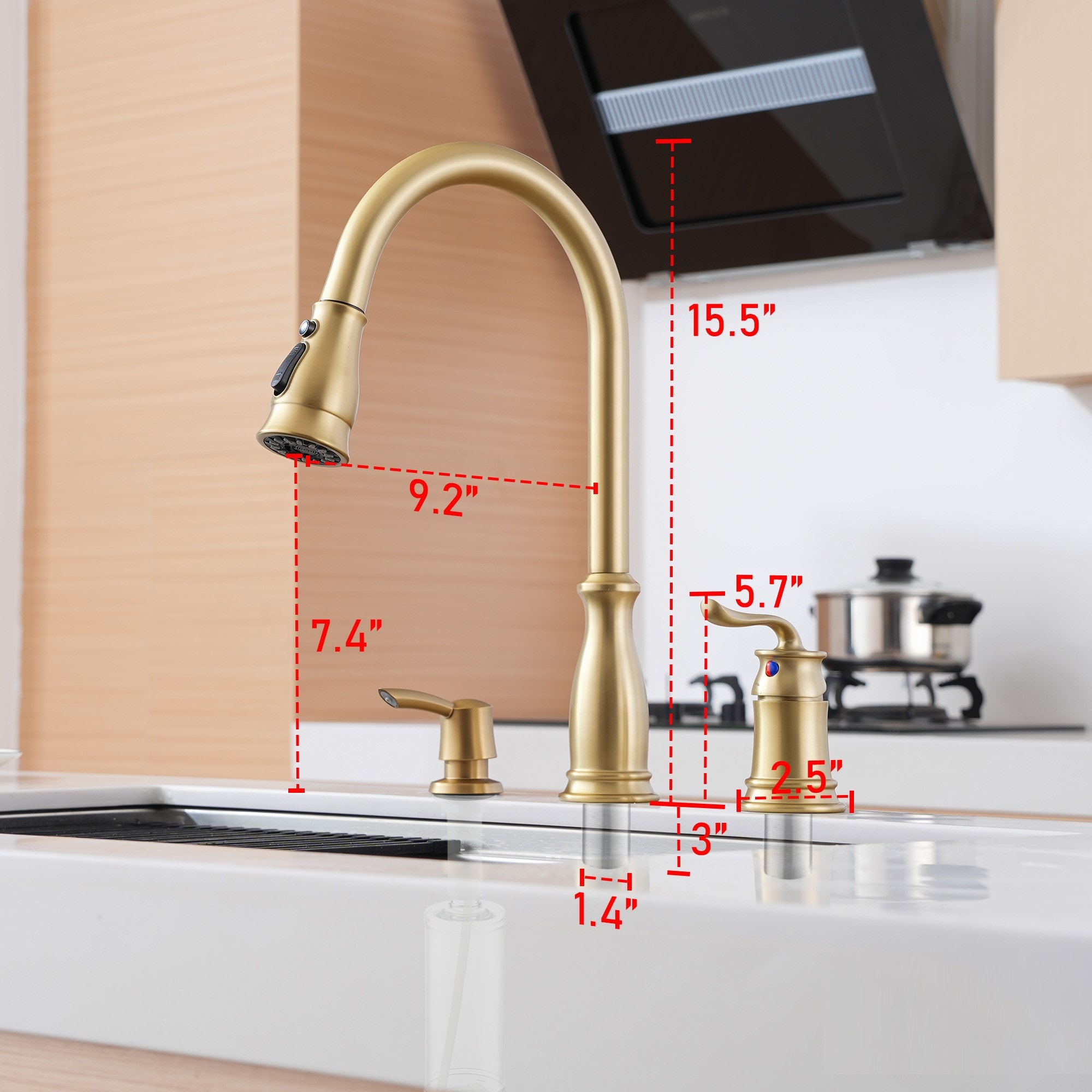 Mondawe MO-DT89001LSJ Kitchen-Faucets - View #2