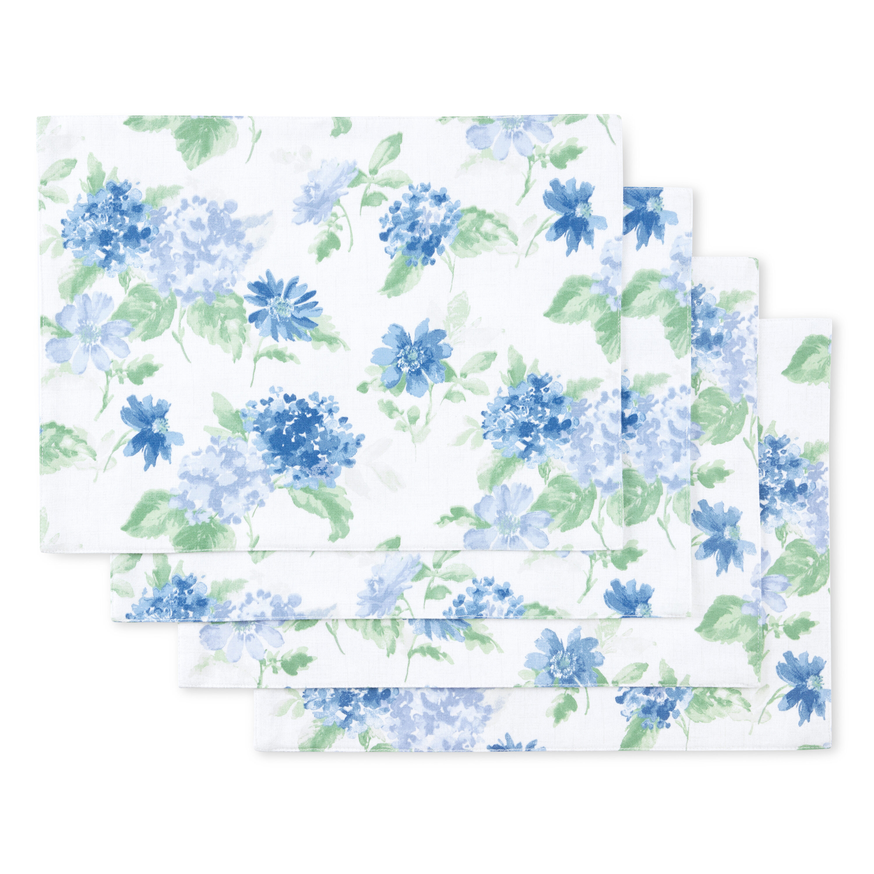Martha Stewart P4018634TDMS 282BL 4 -Pack Blue/Green Cotton Rectangle Placemats