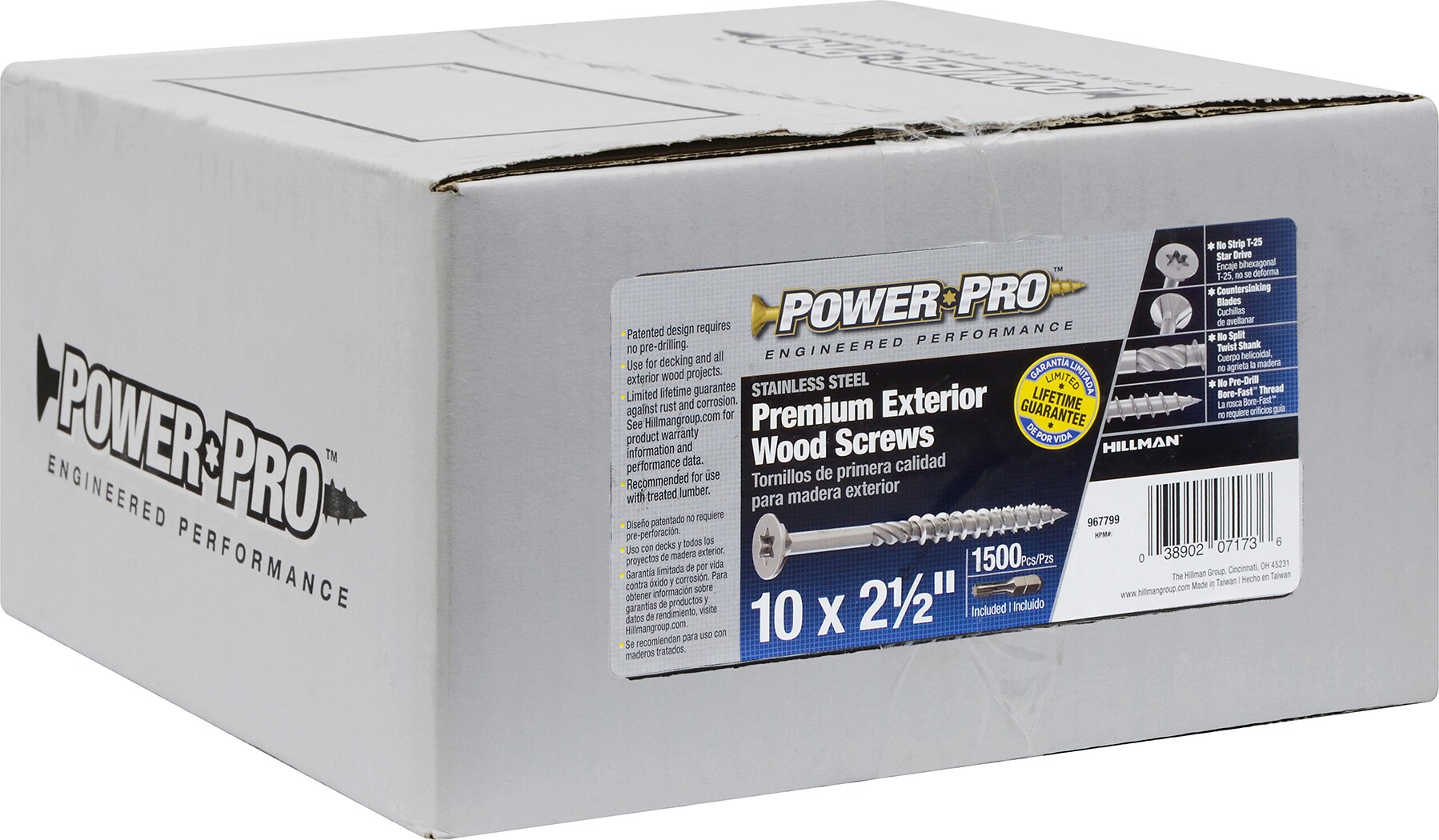 Power Pro #10 x 2-1/2-in Stainless Steel Exterior Wood Screws (1500-Per Box) 967799 Sansujyuku sansujyuku.com