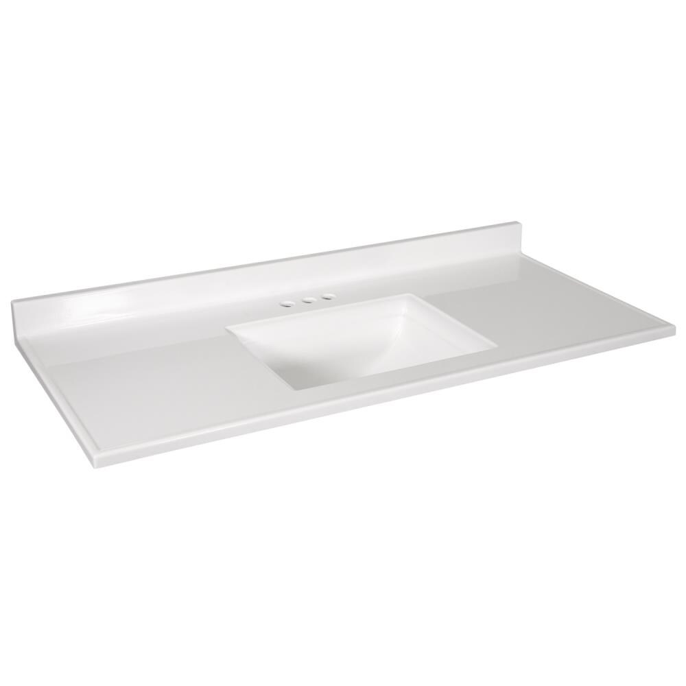 Design House Camilla 49-in Solid White Cultured Marble Single Sink ...