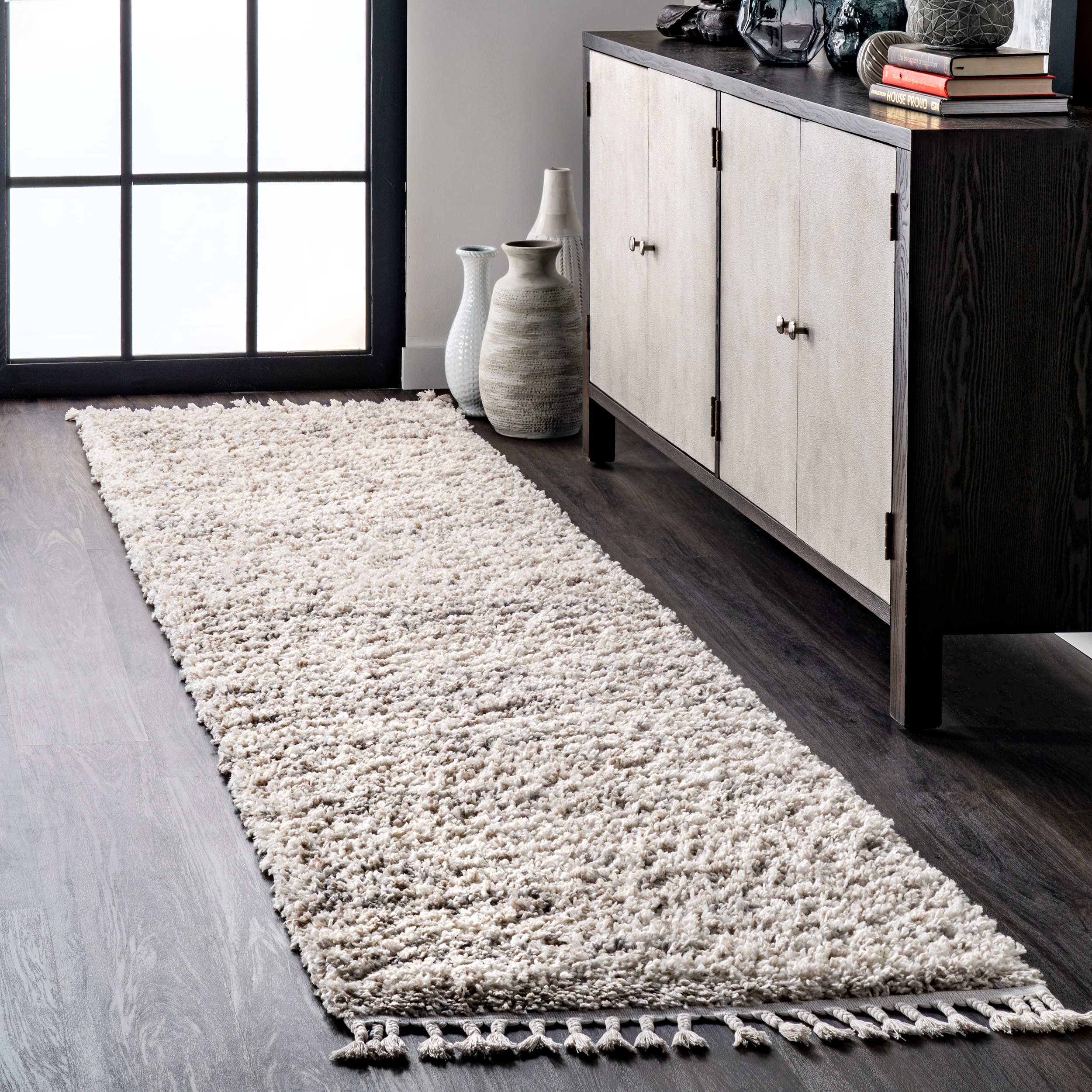 nuLOOM KKEL04A-2606 2 x 6 (ft) Loomed Polypropylene Ivory Rectangular Indoor Solid Area rug