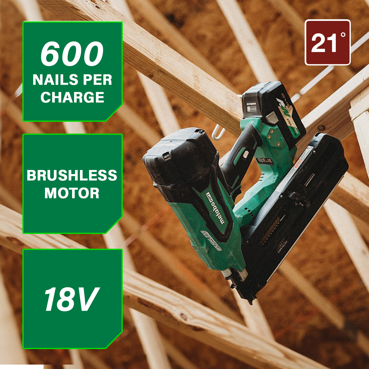 Metabo HPT NR1890DRSTM Cordless-Nailer - View #3