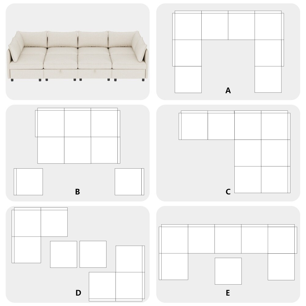 Coolbibila RENO-SOFA-BEIGE Sofas-Loveseats - View #5