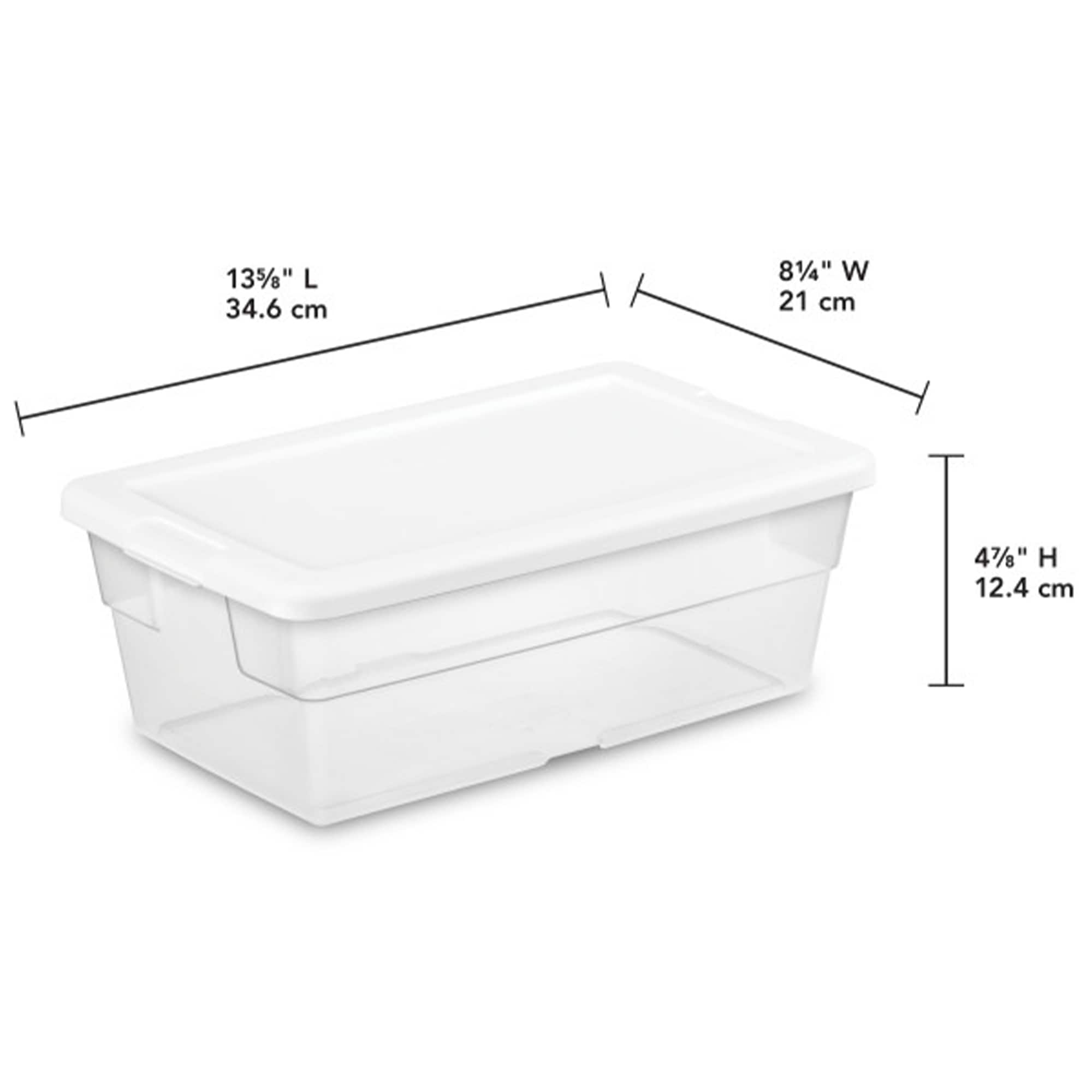Sterilite 70 Qt Clear Plastic Stackable Storage Bin w/ White Latch Lid, 16  Pack