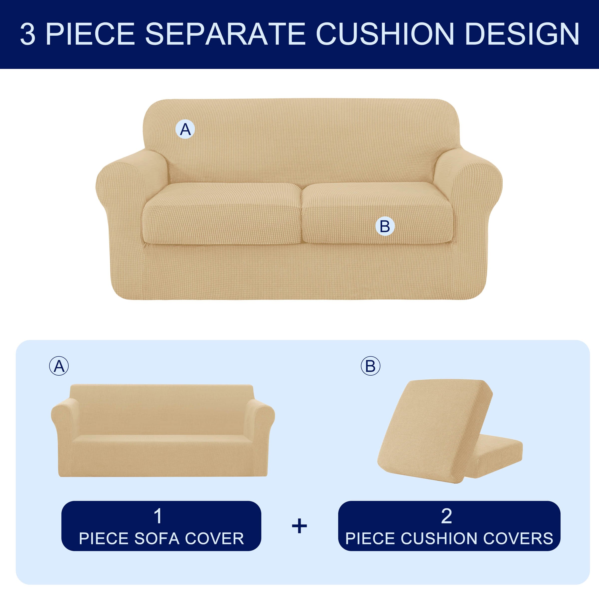 Sofa Cover Single seat Cushion Couch Lounge Cover Kids Sofa  Covers Stretch Sofa Cover Set Furniture Covers for Moving, Couch Sofa  Slipcover T Cushion Light Coffee : Home & Kitchen