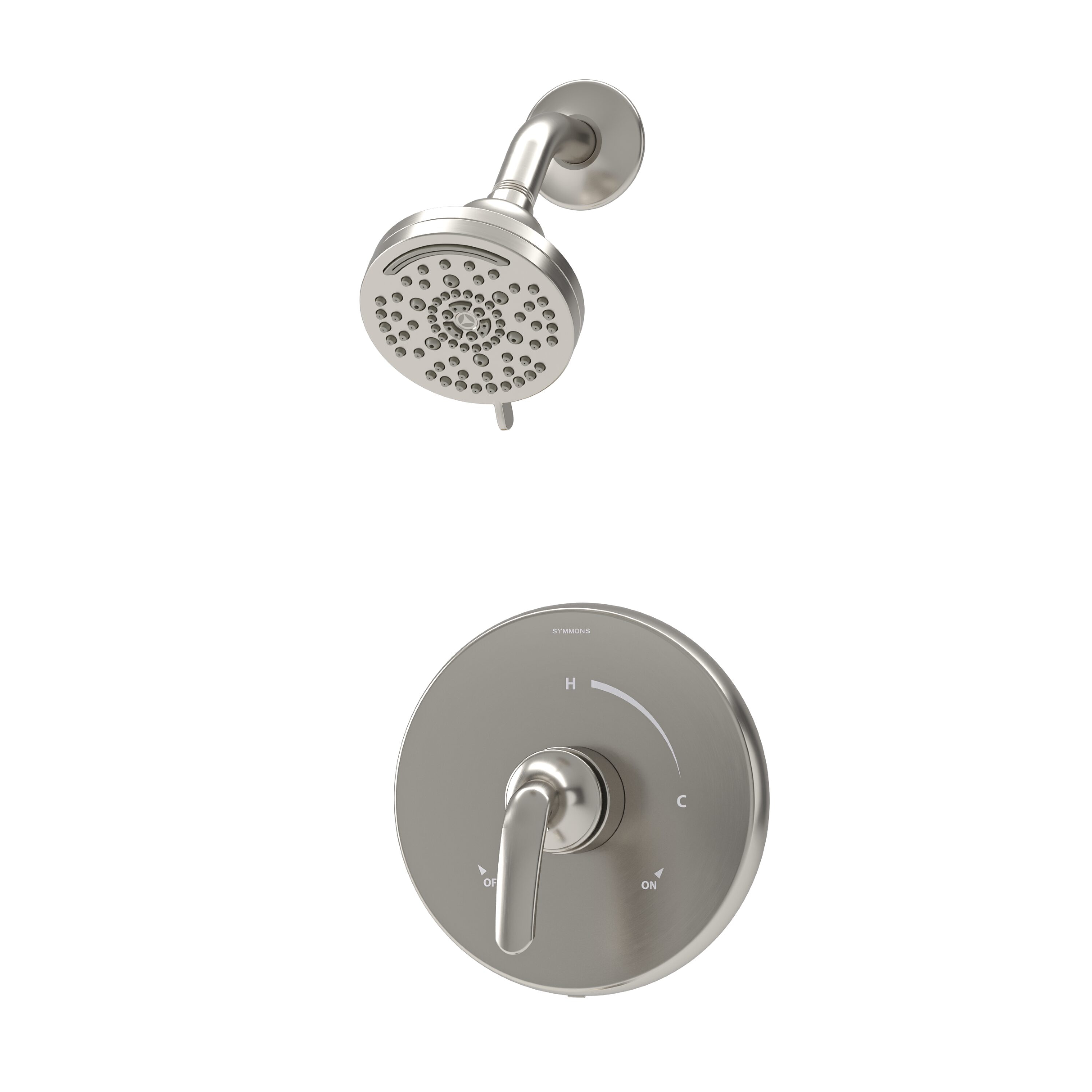 Symmons 5591STN15TRM Elm Satin Nickel 1-handle Multi-function 3.94-in Round Shower Faucet