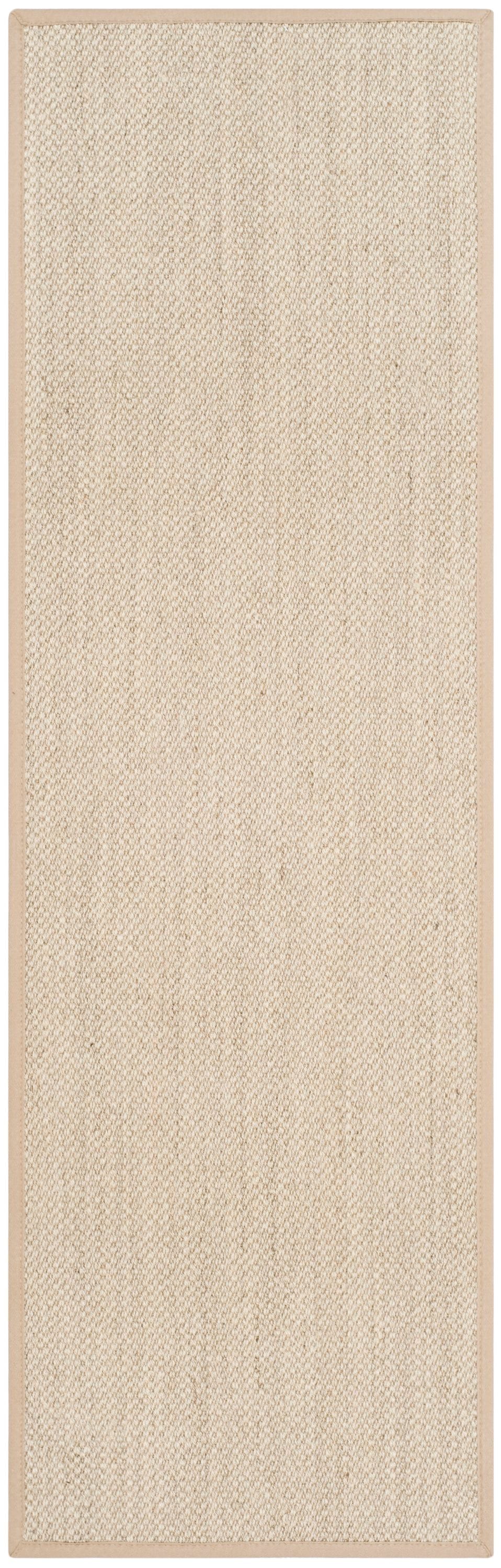 Safavieh NF143B-220 Natural Fiber Pines 2 x 20 (ft) Loomed Sisal Marble/Linen Rectangular Indoor Solid Coastal Runner rug